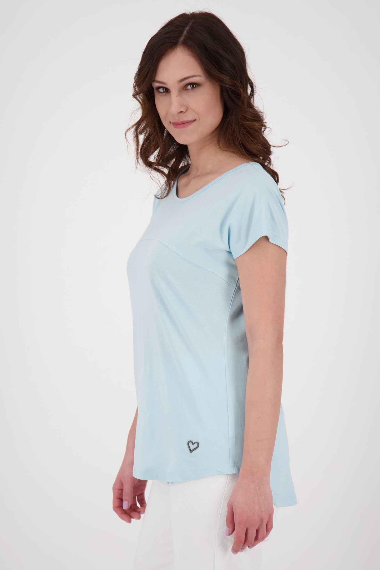 Bequemes Basic-Shirt für jeden Tag - ClarettaAK A Hellblau
