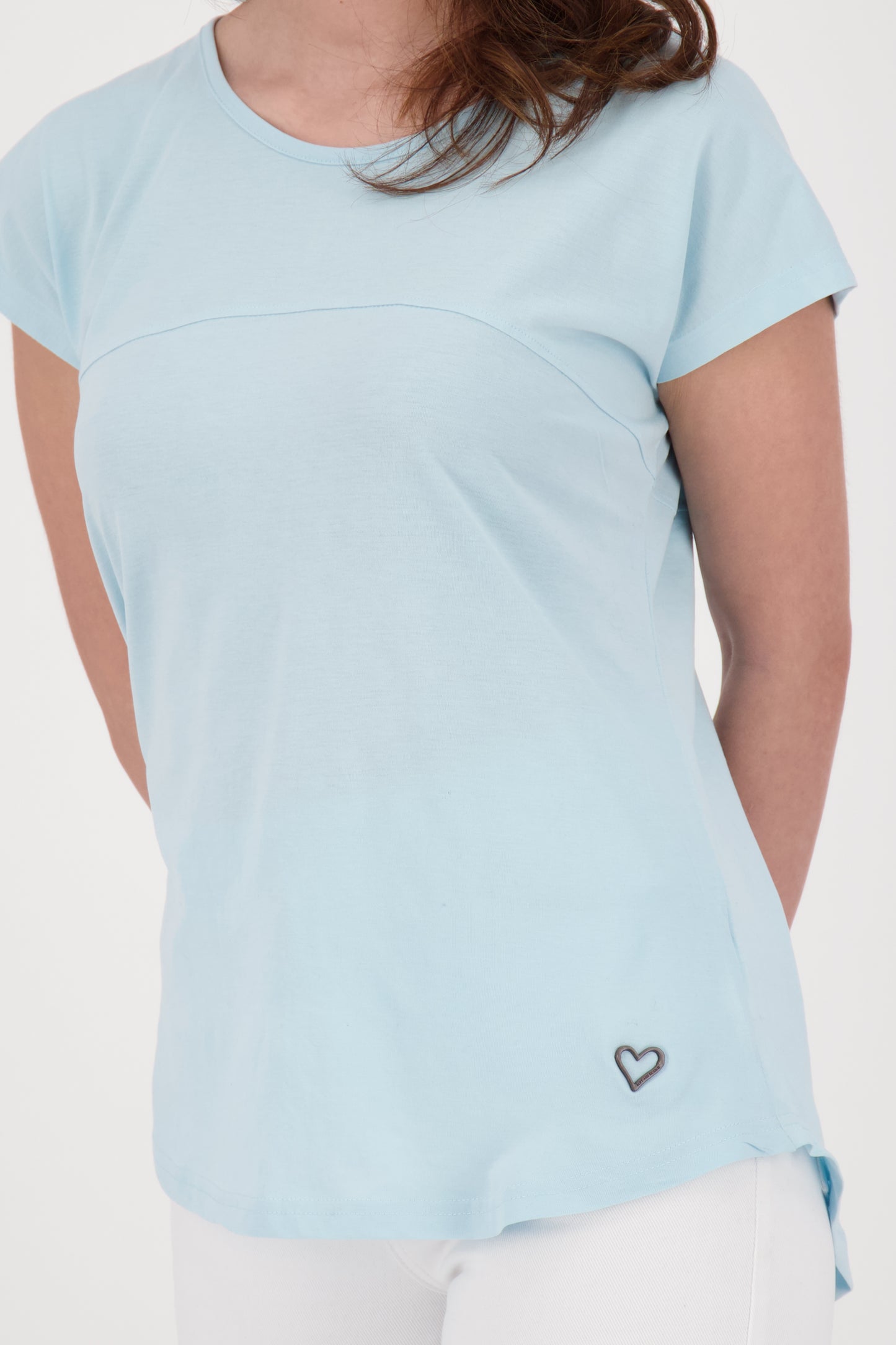 Bequemes Basic-Shirt für jeden Tag - ClarettaAK A Hellblau