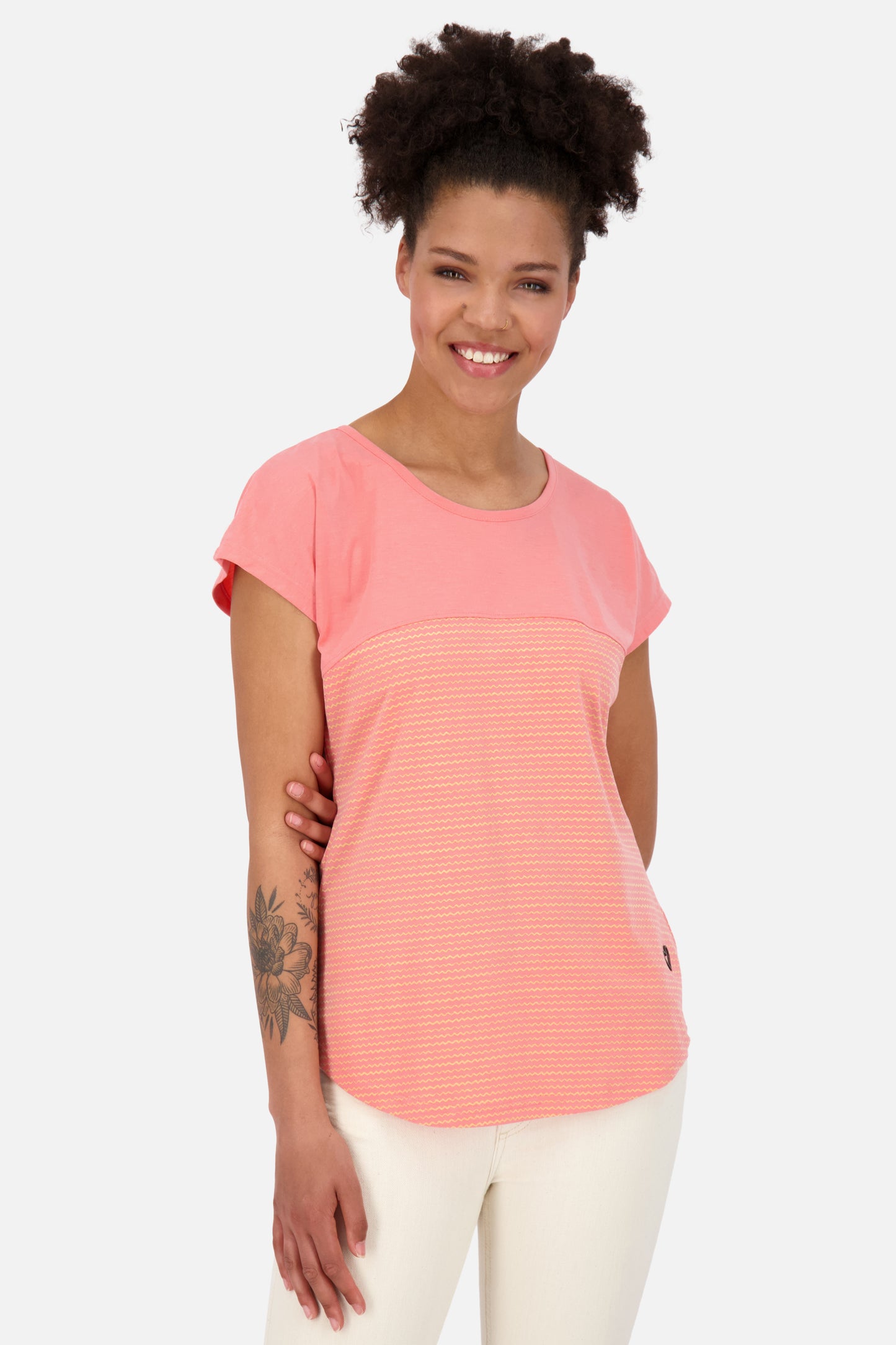 Kombinationsstarkes Damen Freizeitshirt für den Sommer - ClarettaAK B Orange