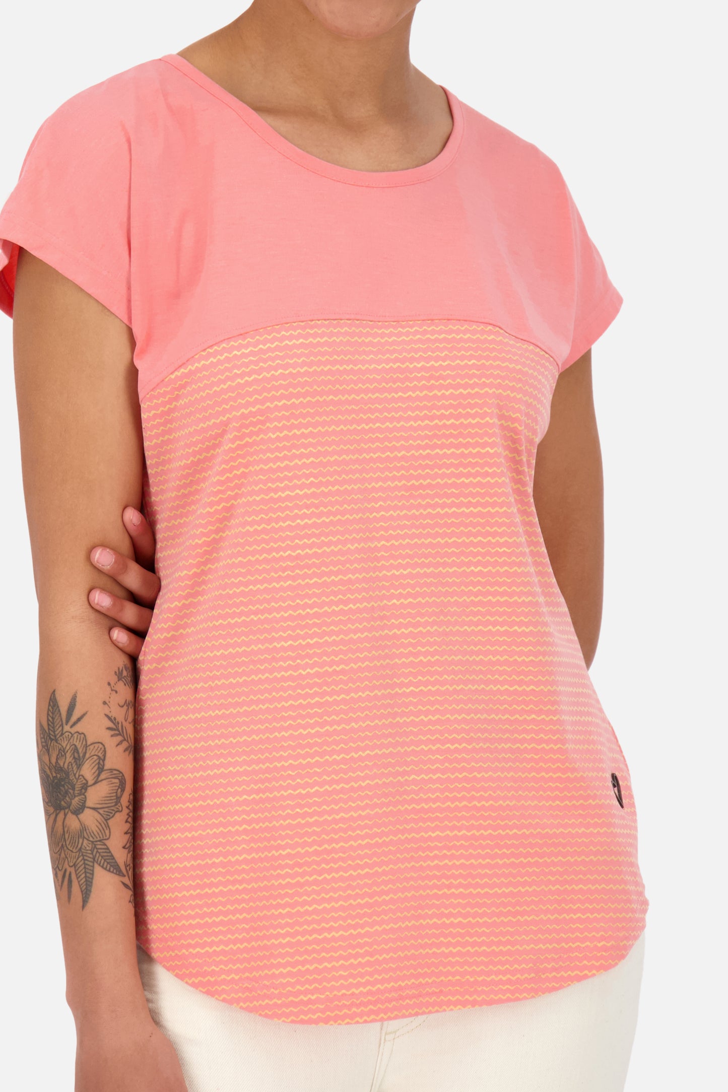 Kombinationsstarkes Damen Freizeitshirt für den Sommer - ClarettaAK B Orange