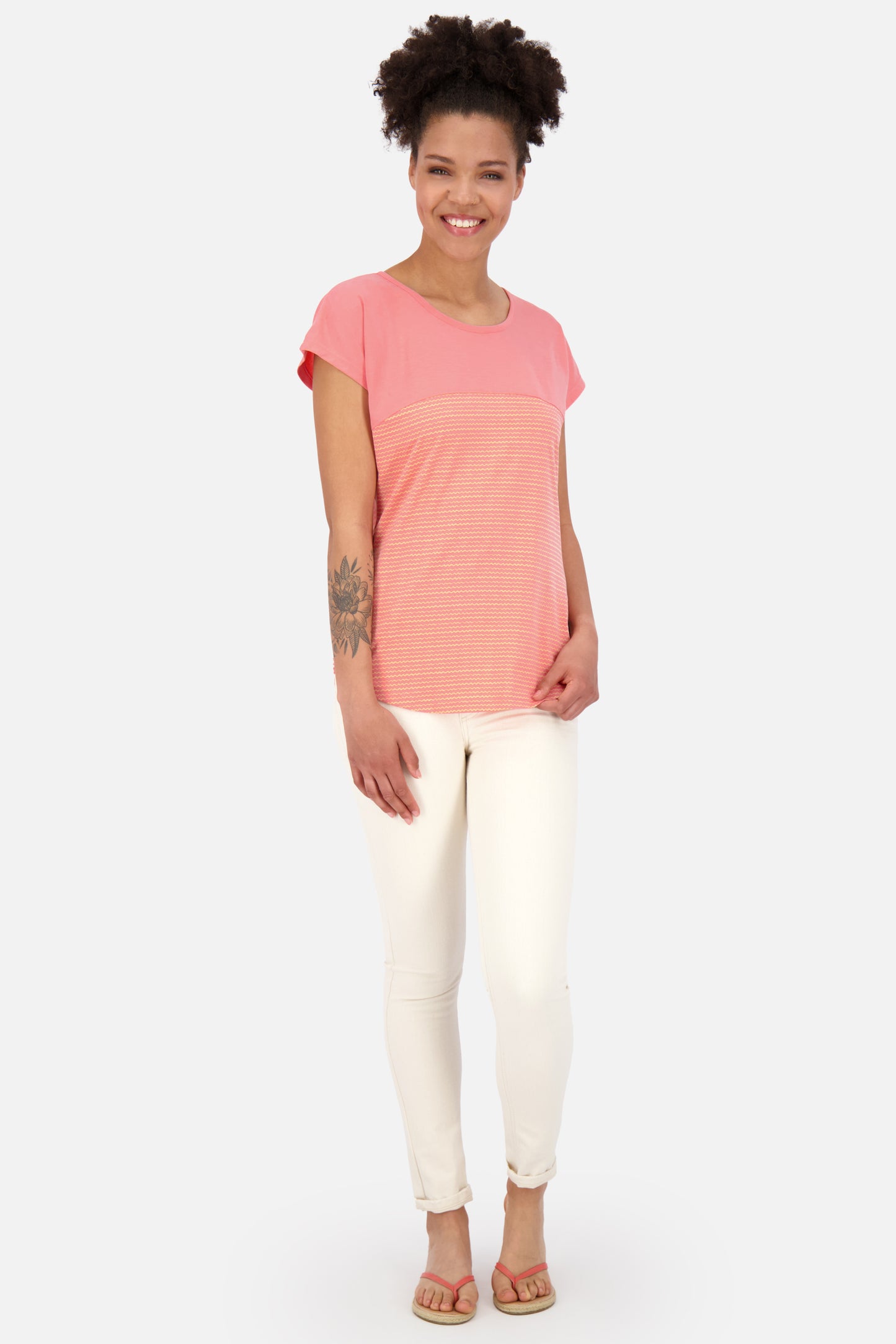 Kombinationsstarkes Damen Freizeitshirt für den Sommer - ClarettaAK B Orange