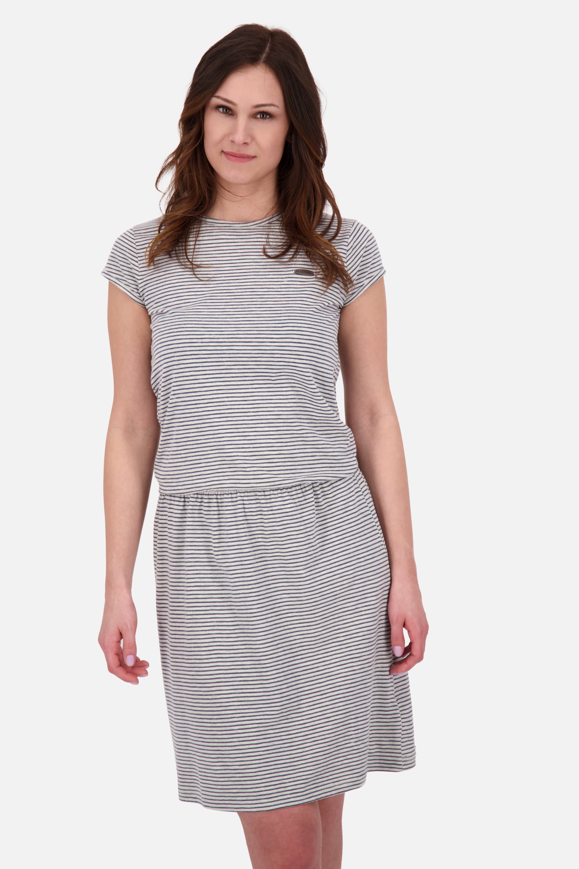 Damenkleid mit maritimen Streifen - ShannaAK Z von Alife and Kickin Grau