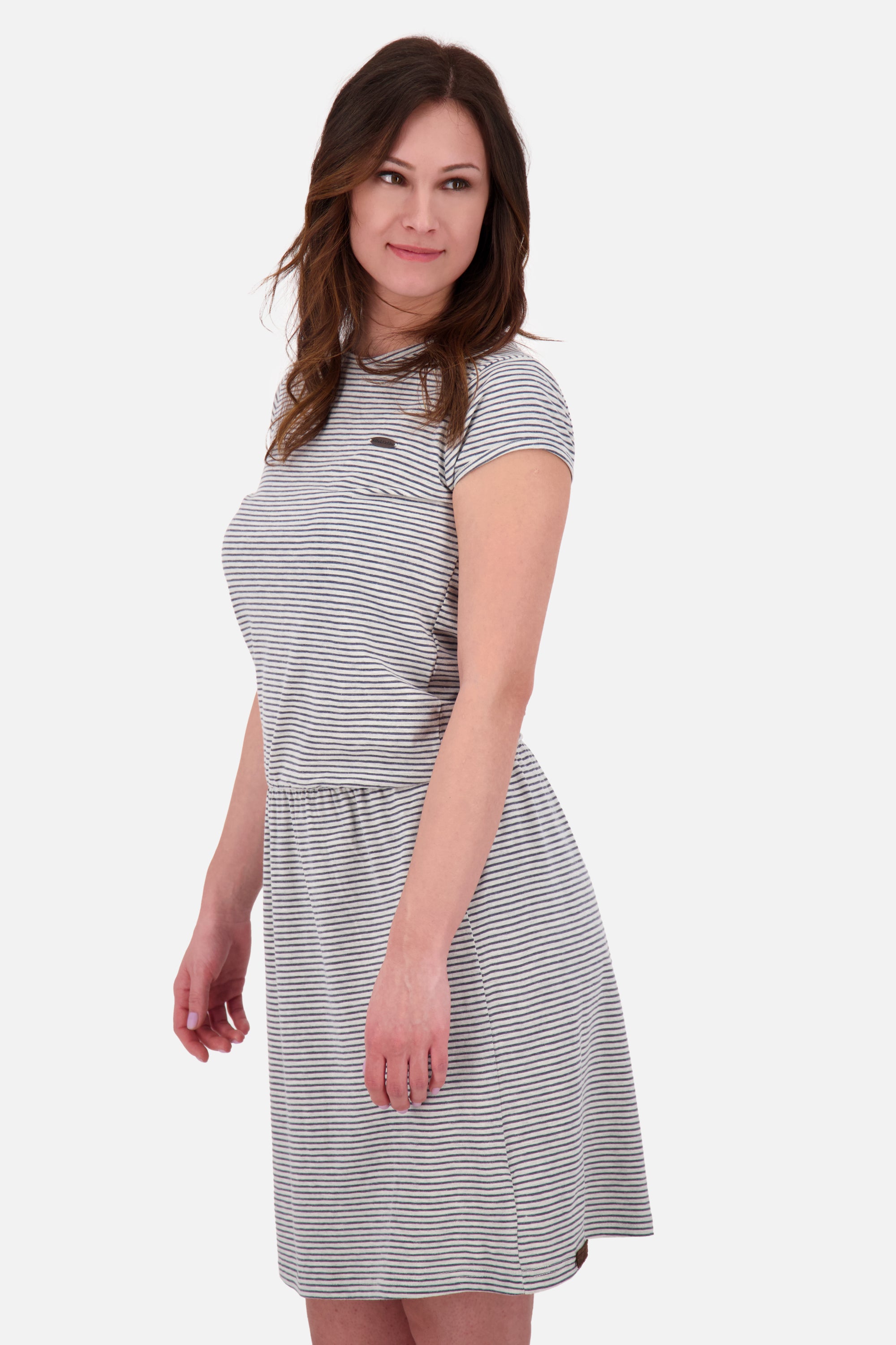 Damenkleid mit maritimen Streifen - ShannaAK Z von Alife and Kickin Grau