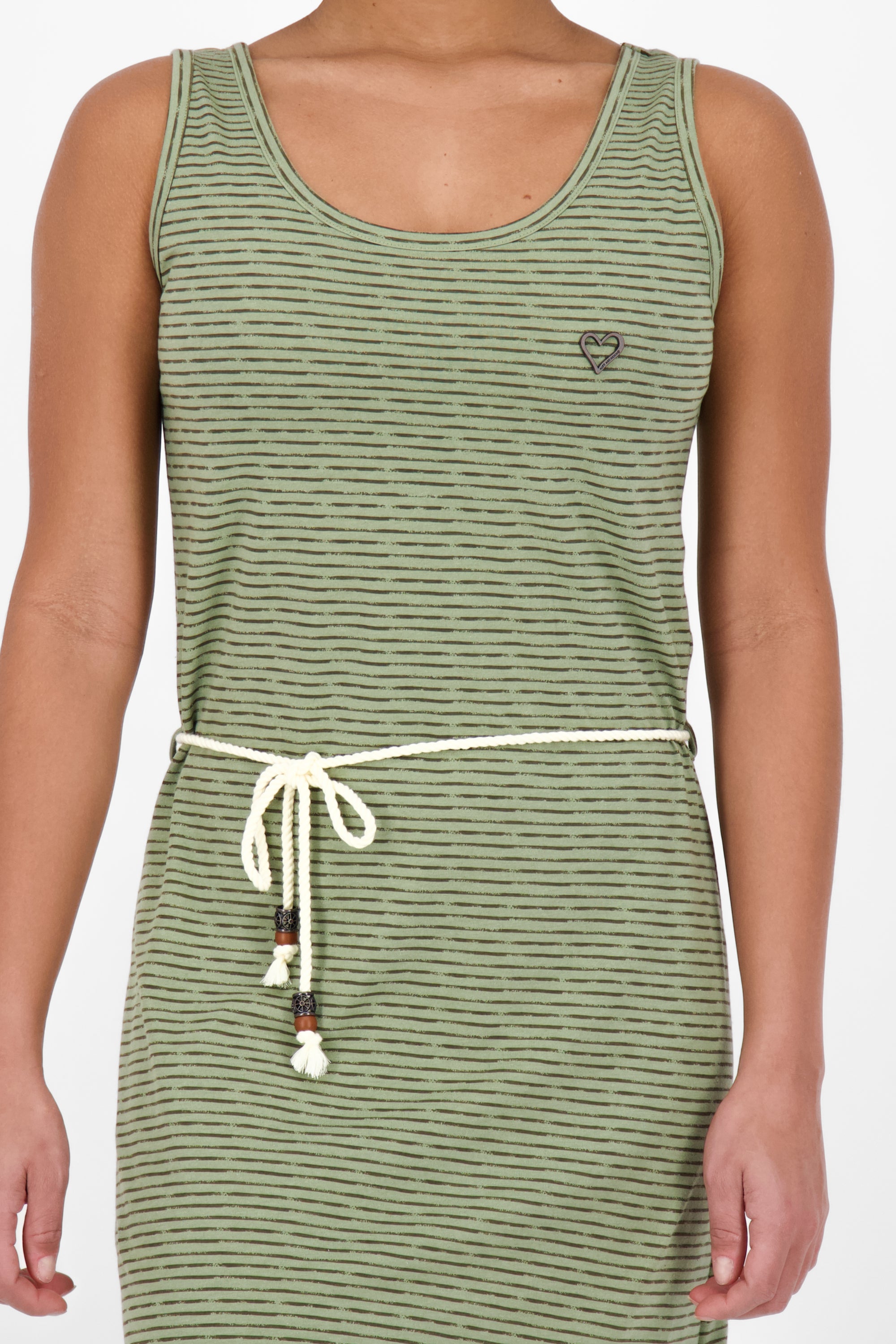 JenniferAK Z - Gestreiftes Trägerkleid für Damen von Alife and Kickin Grün