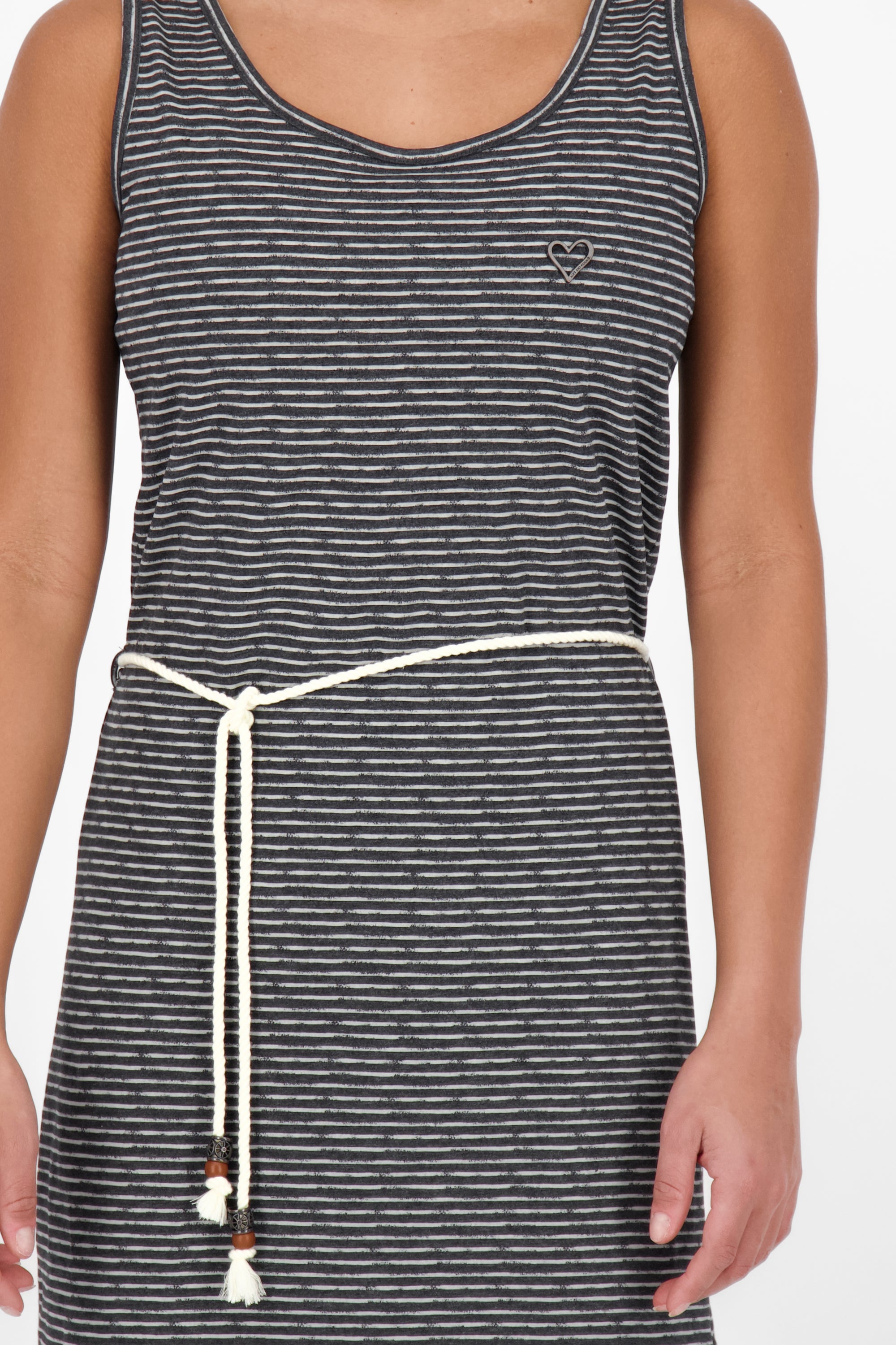 JenniferAK Z - Gestreiftes Trägerkleid für Damen von Alife and Kickin Schwarz