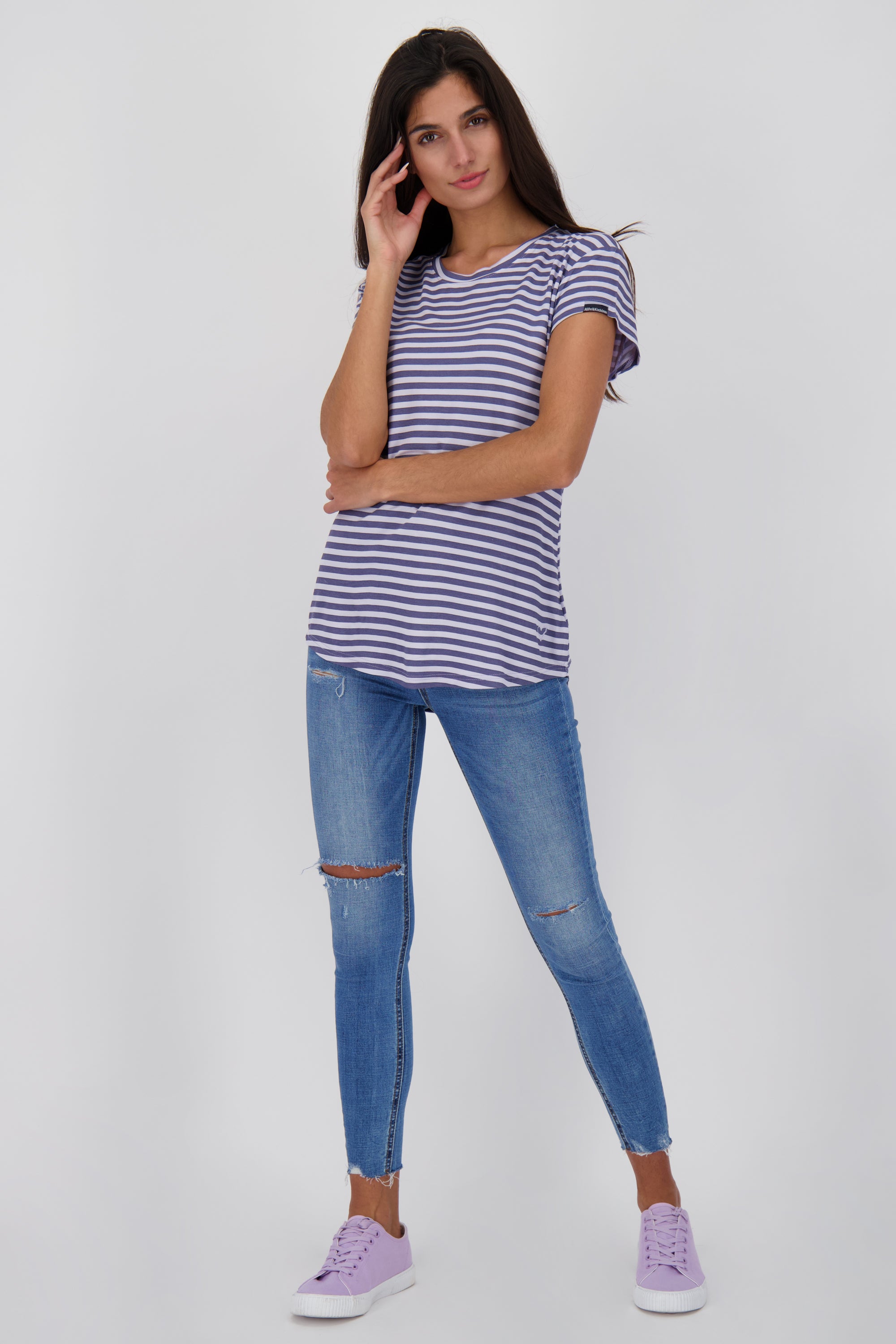 Streifen-Shirt MimmyAK Z für Damen - Leichtigkeit und zeitloses Design Violett