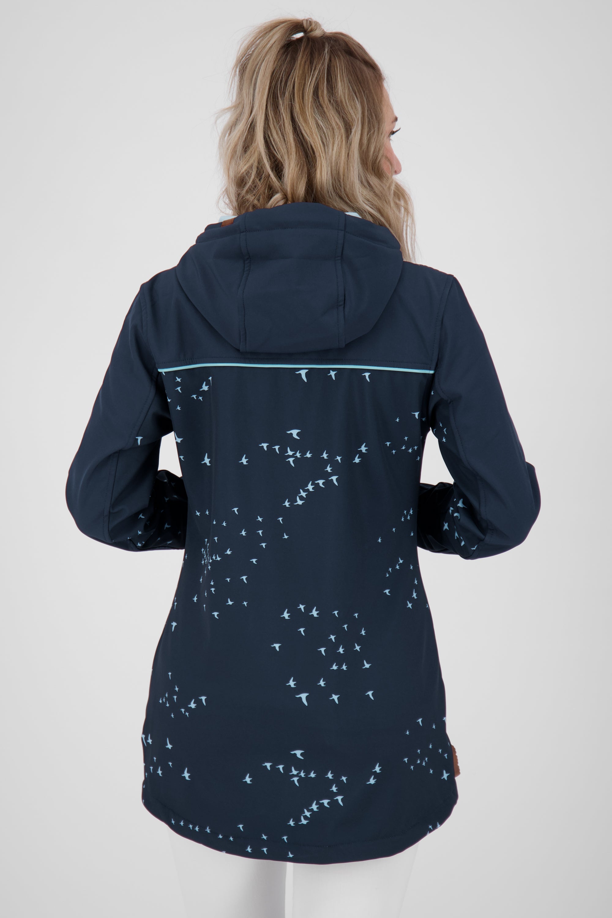 LoreneAK B Winterjacke Damen mit Muster Dunkelblau