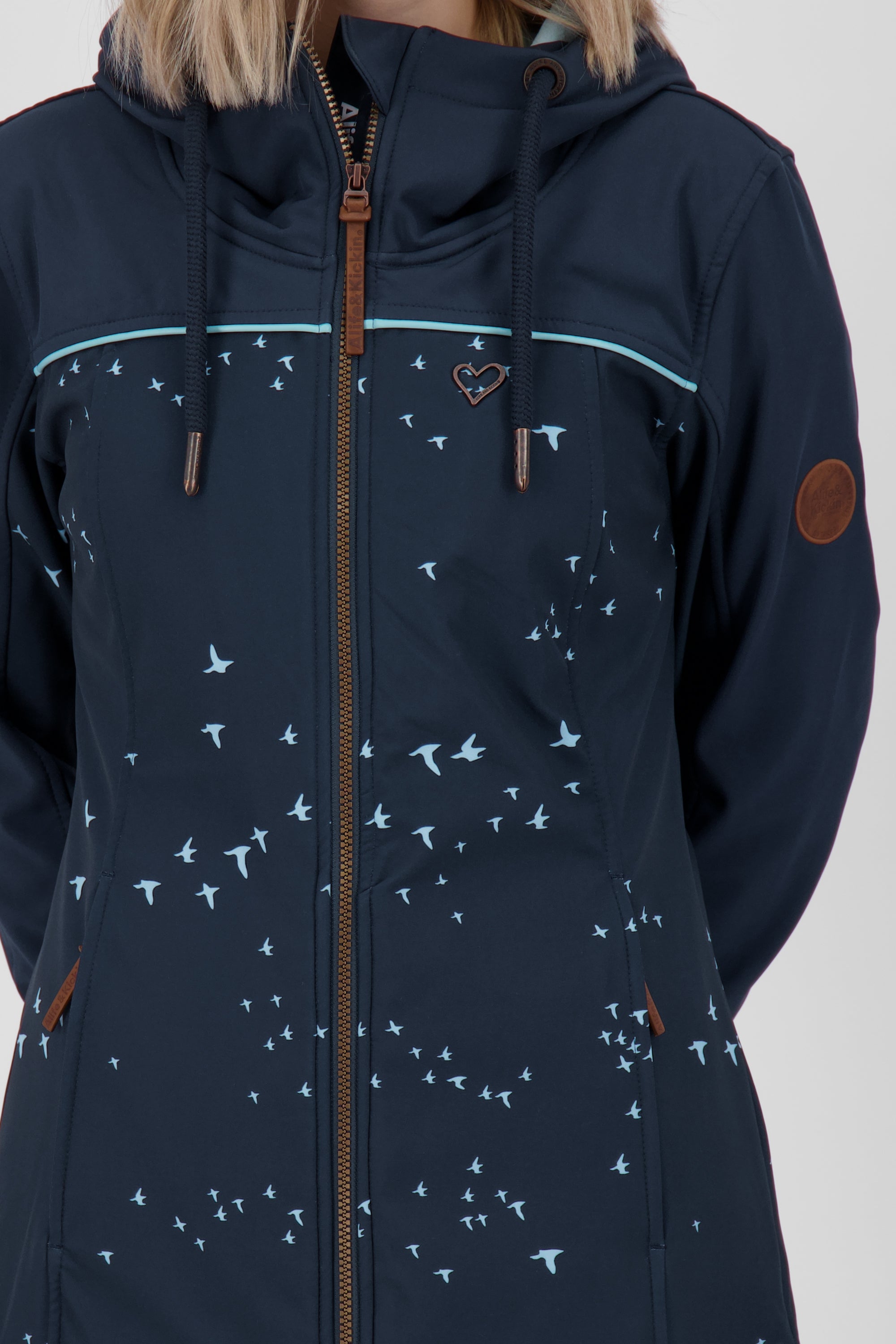 LoreneAK B Winterjacke Damen mit Muster Dunkelblau