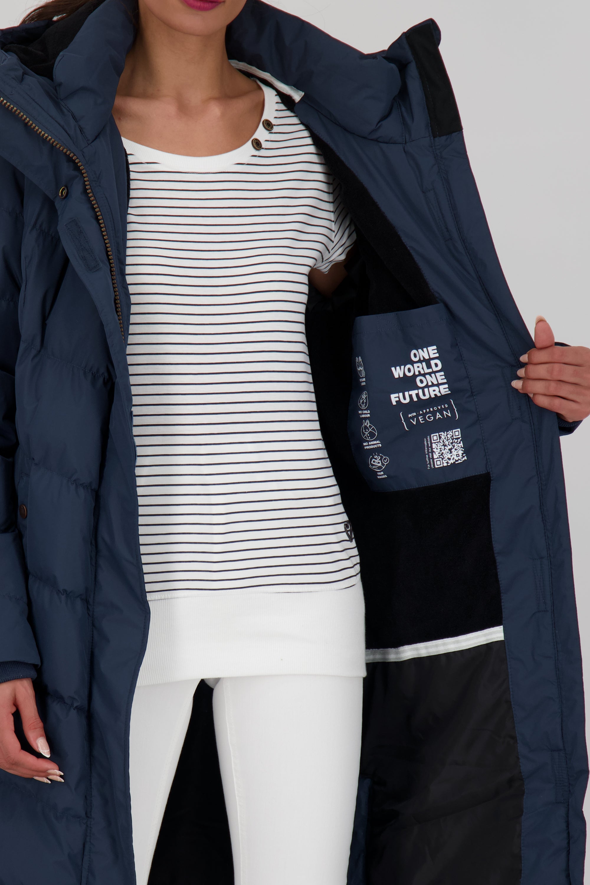 JuaAK A Winterjacke Damen Dunkelblau