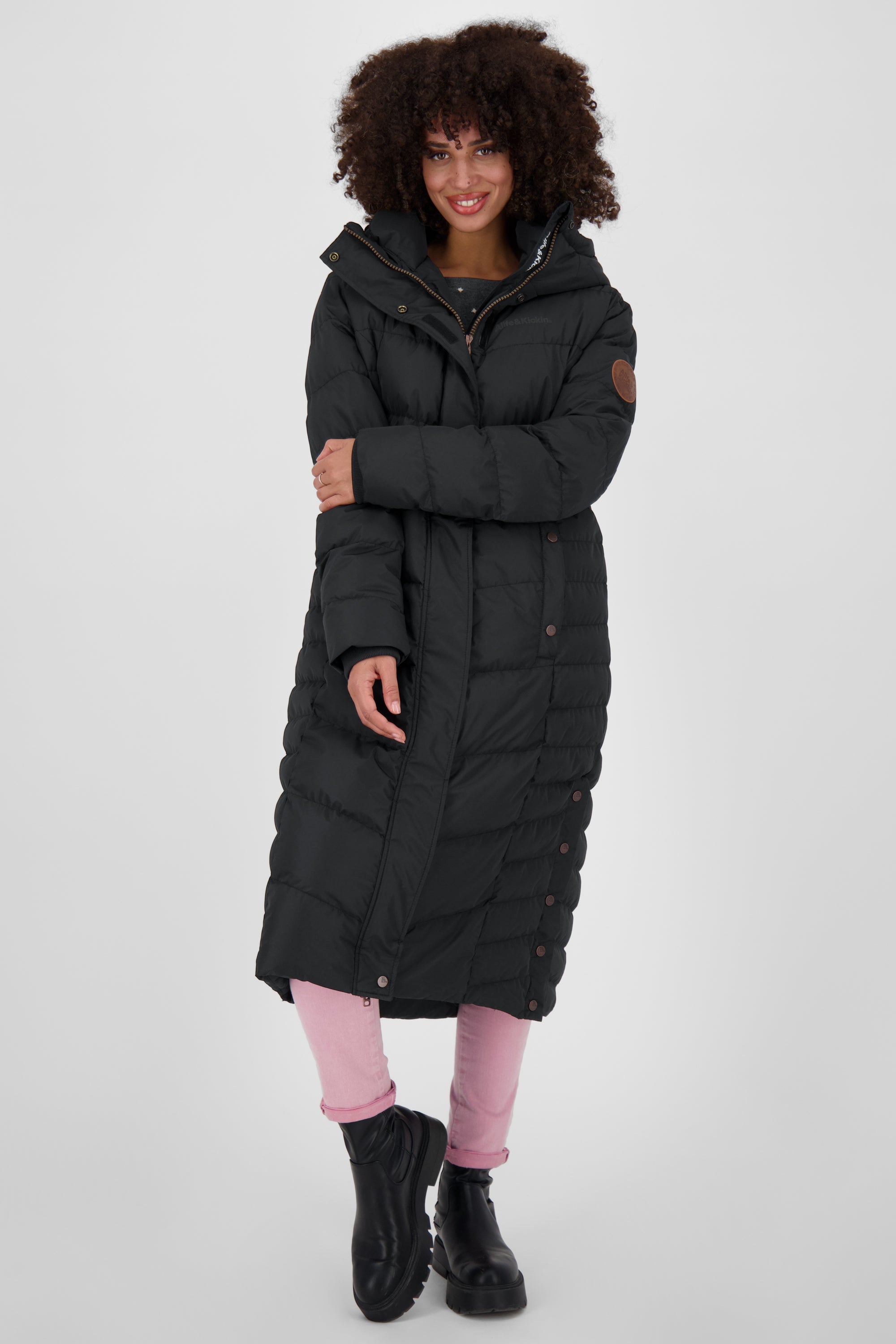 JuaAK A Winterjacke Damen Schwarz