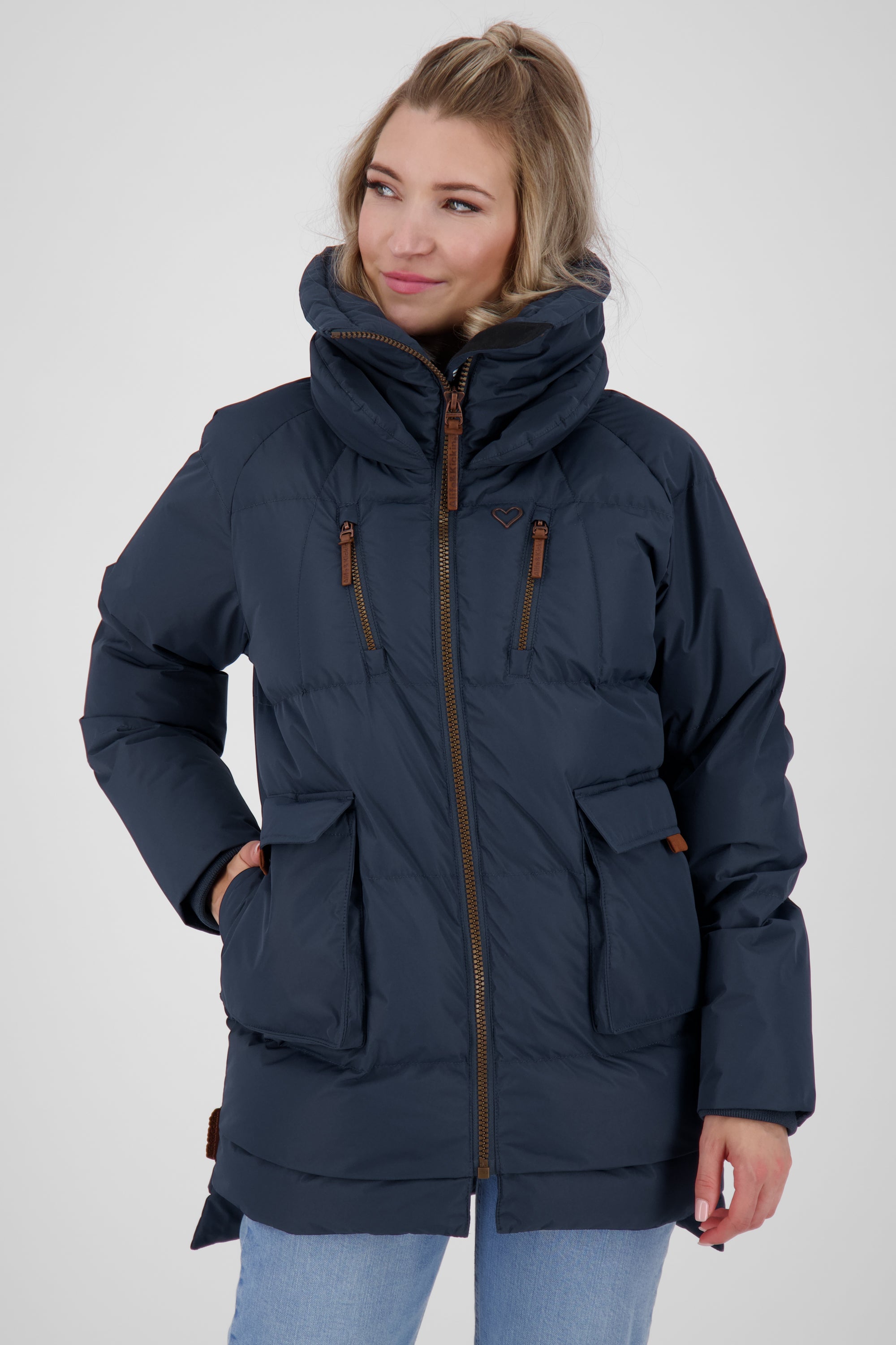 AnitaAK A Winterjacke Damen Dunkelblau