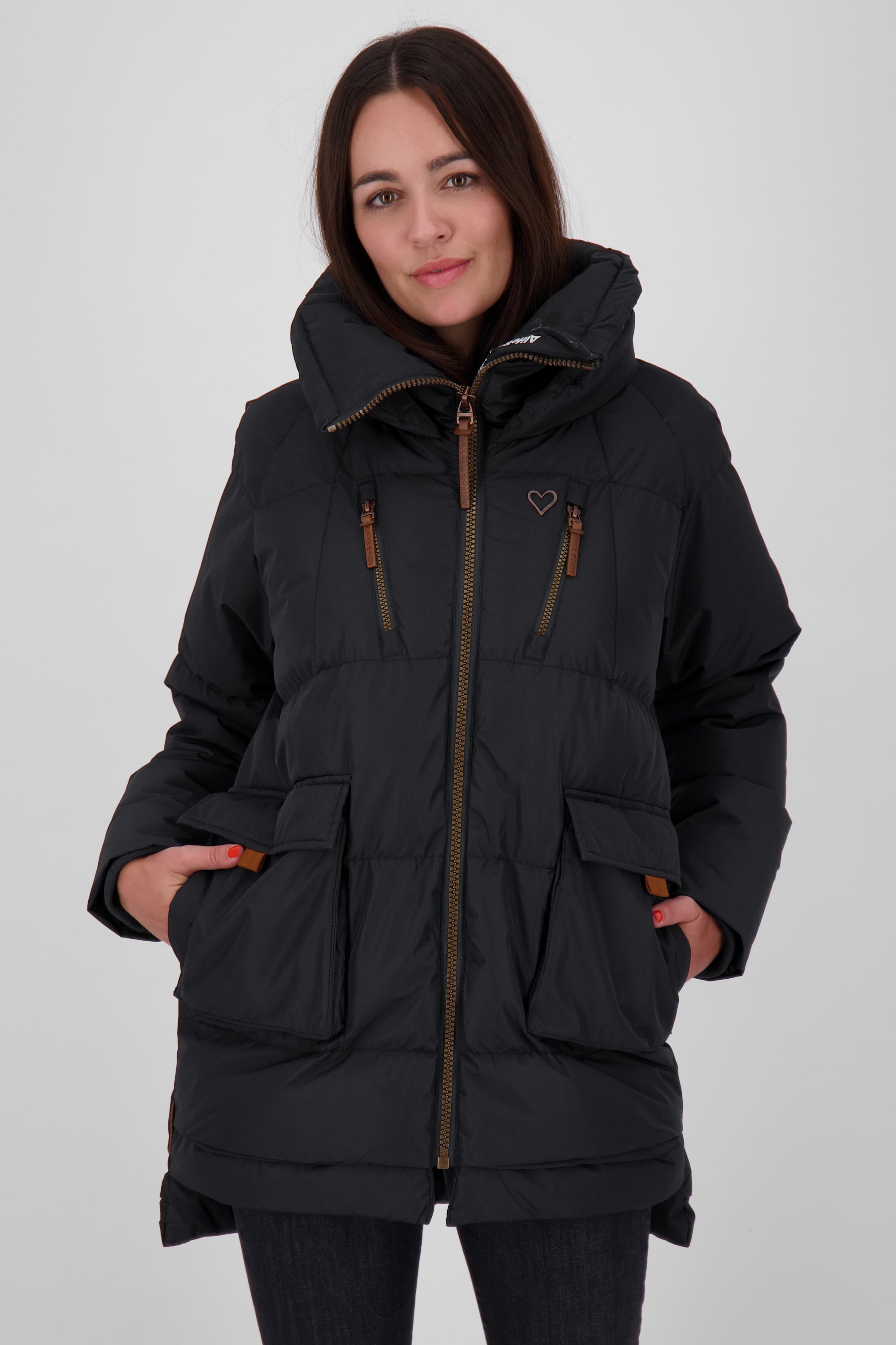 AnitaAK A Winterjacke Damen Schwarz