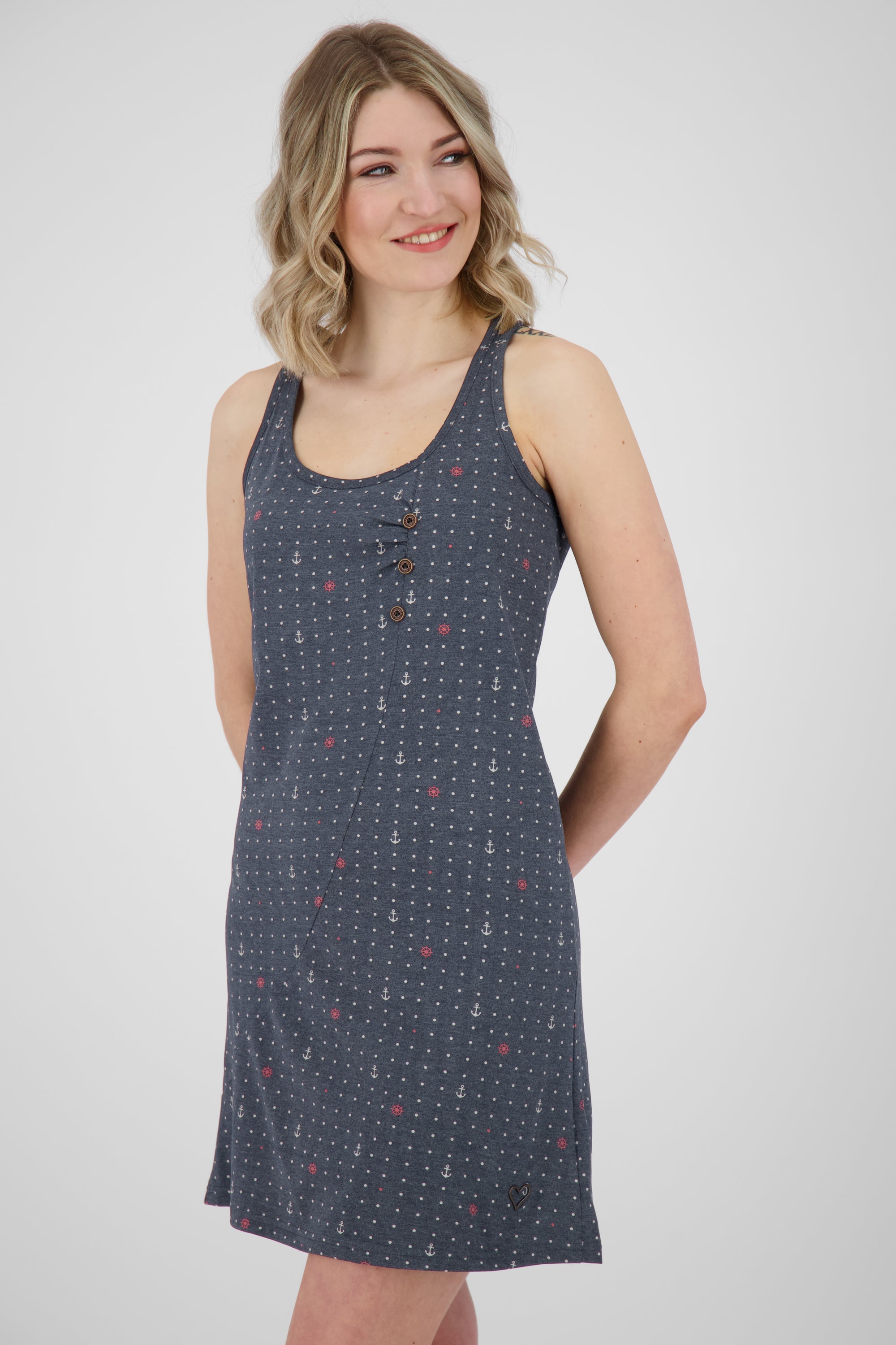 Alife and Kickin CamyAK B - Gemustertes Kleid für Deine Freizeitaktivitäten Dunkelblau