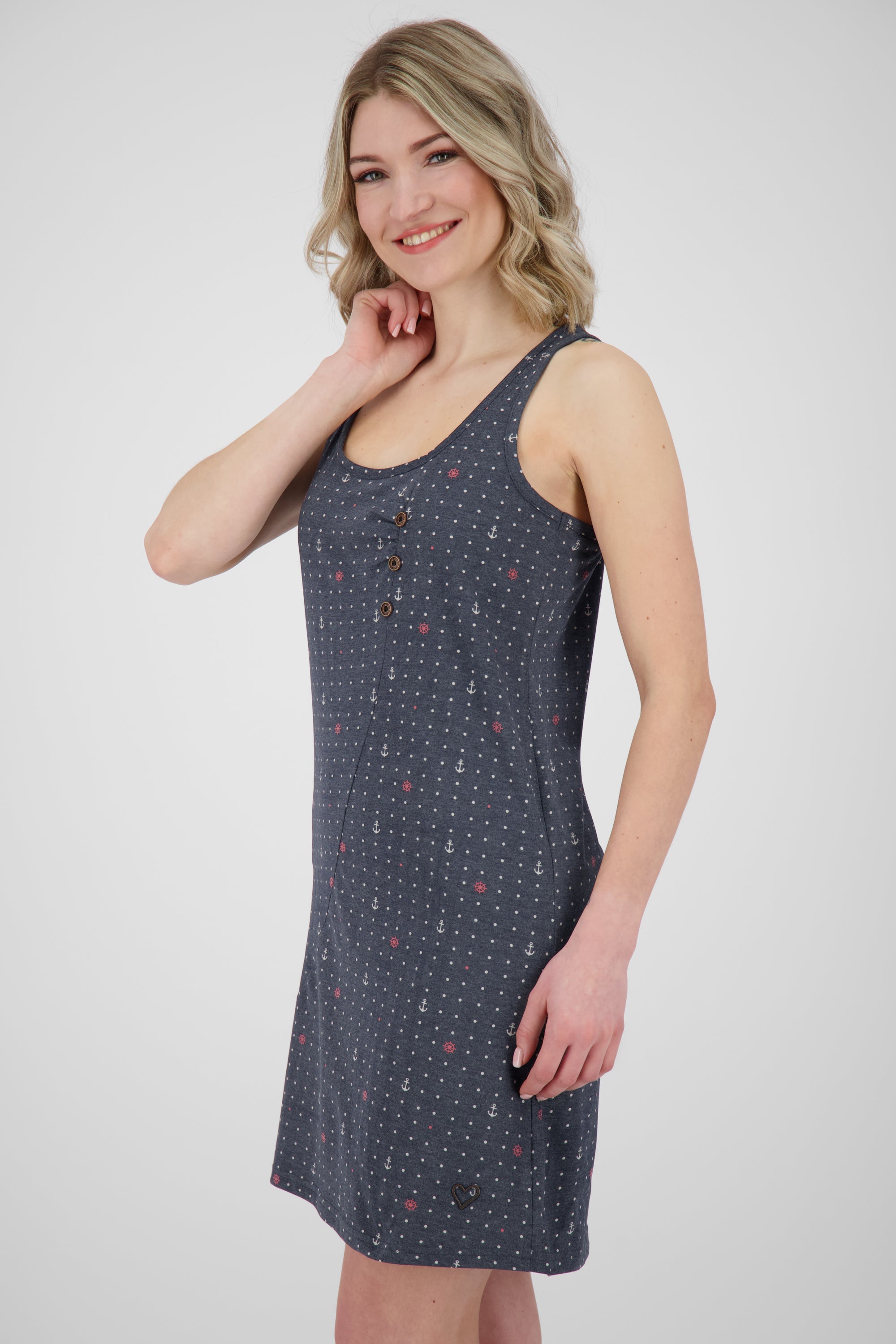 Alife and Kickin CamyAK B - Gemustertes Kleid für Deine Freizeitaktivitäten Dunkelblau