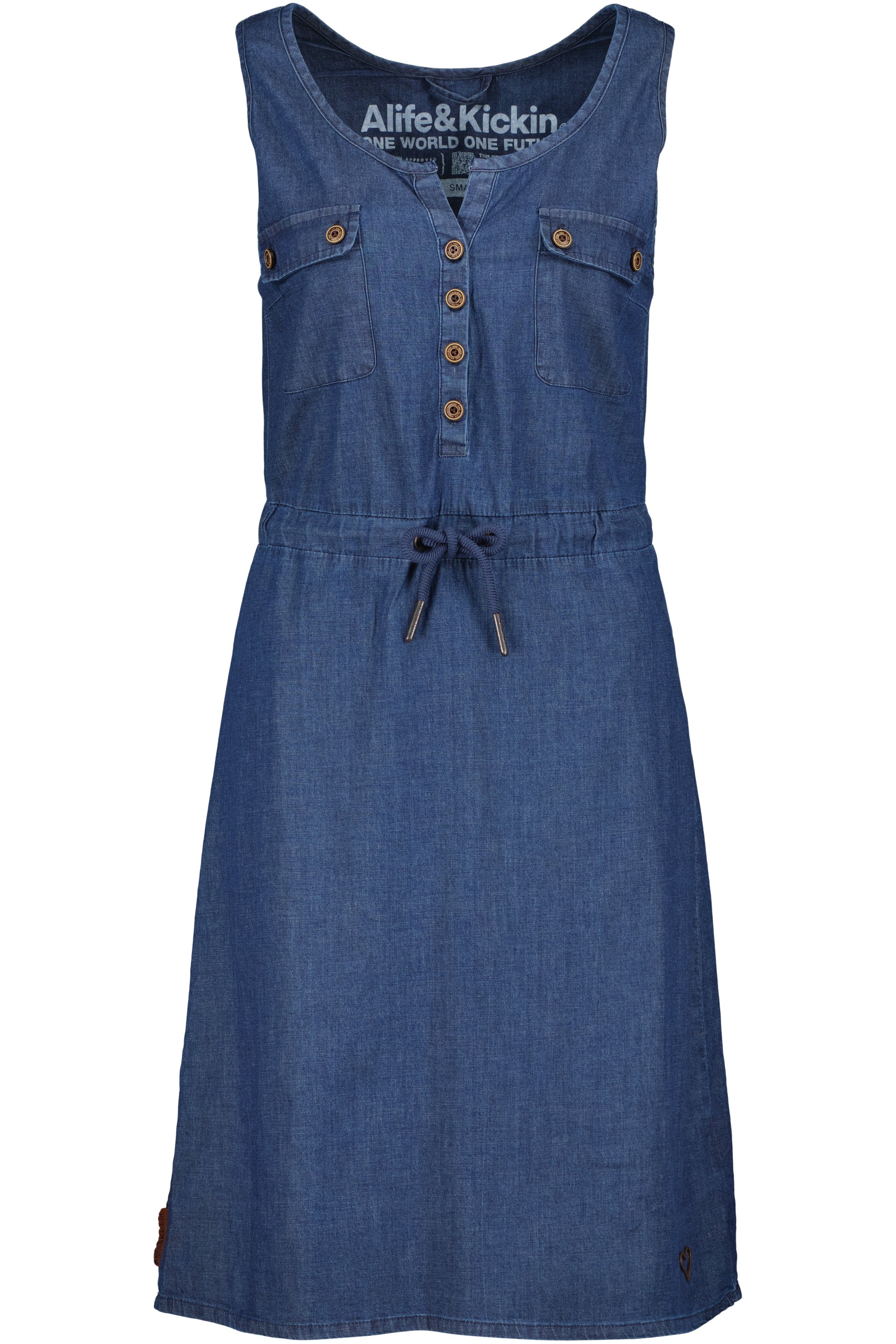 Lässiges Denim-Trägerkleid DorisAK DNM von Alife and Kickin für Damen Dunkelblau