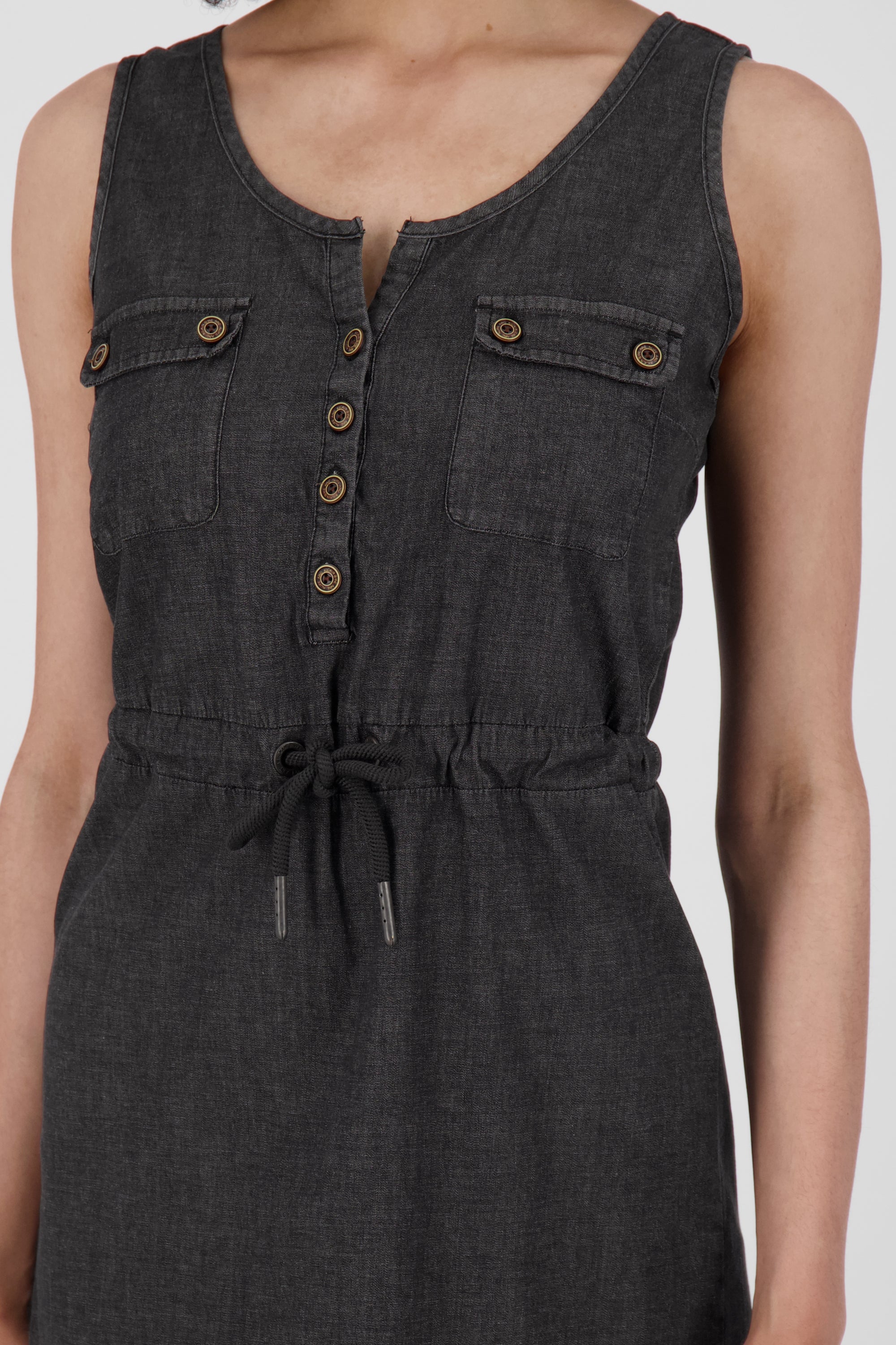 Lässiges Denim-Trägerkleid DorisAK DNM von Alife and Kickin für Damen Schwarz