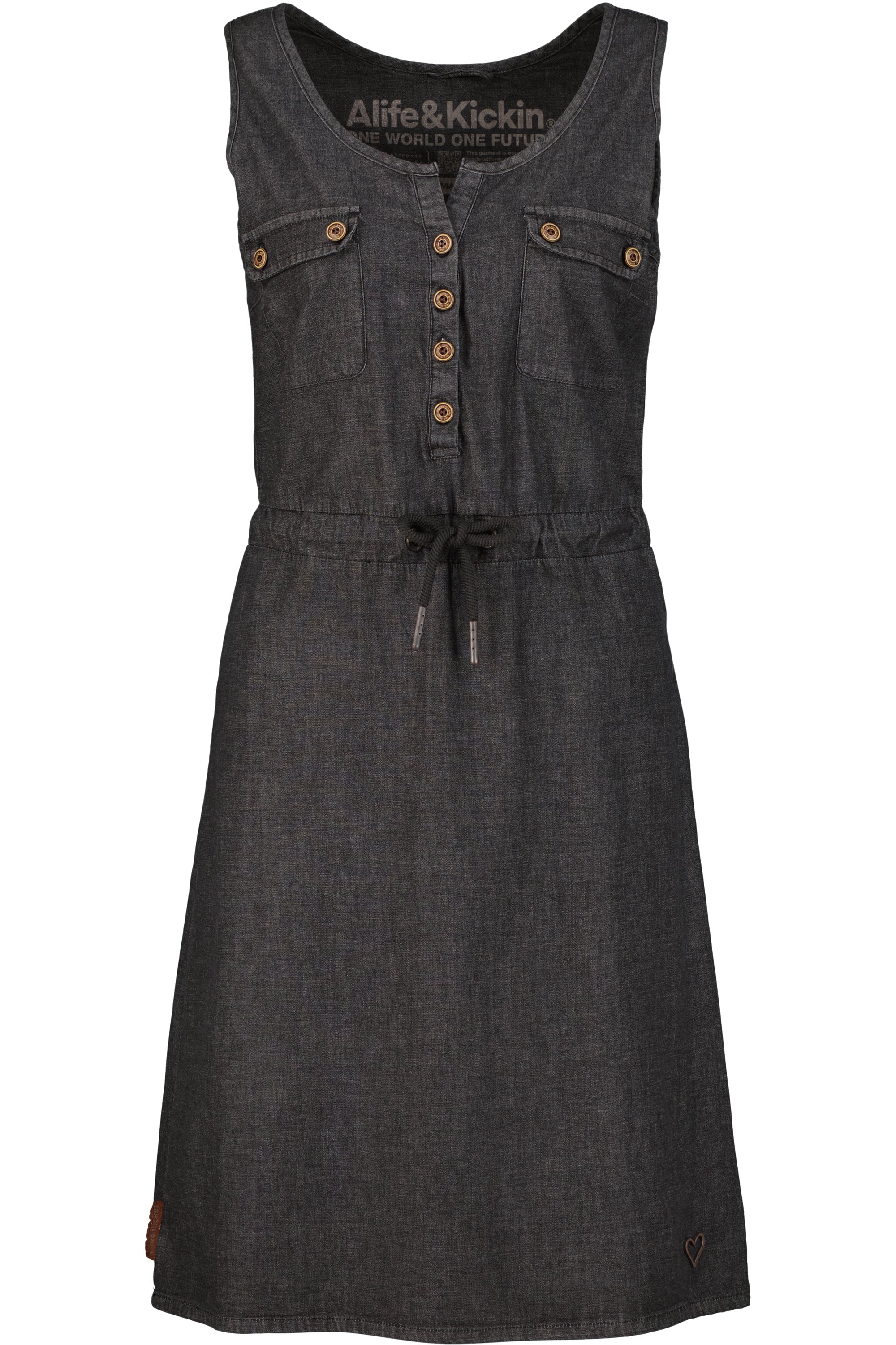 Lässiges Denim-Trägerkleid DorisAK DNM von Alife and Kickin für Damen Schwarz