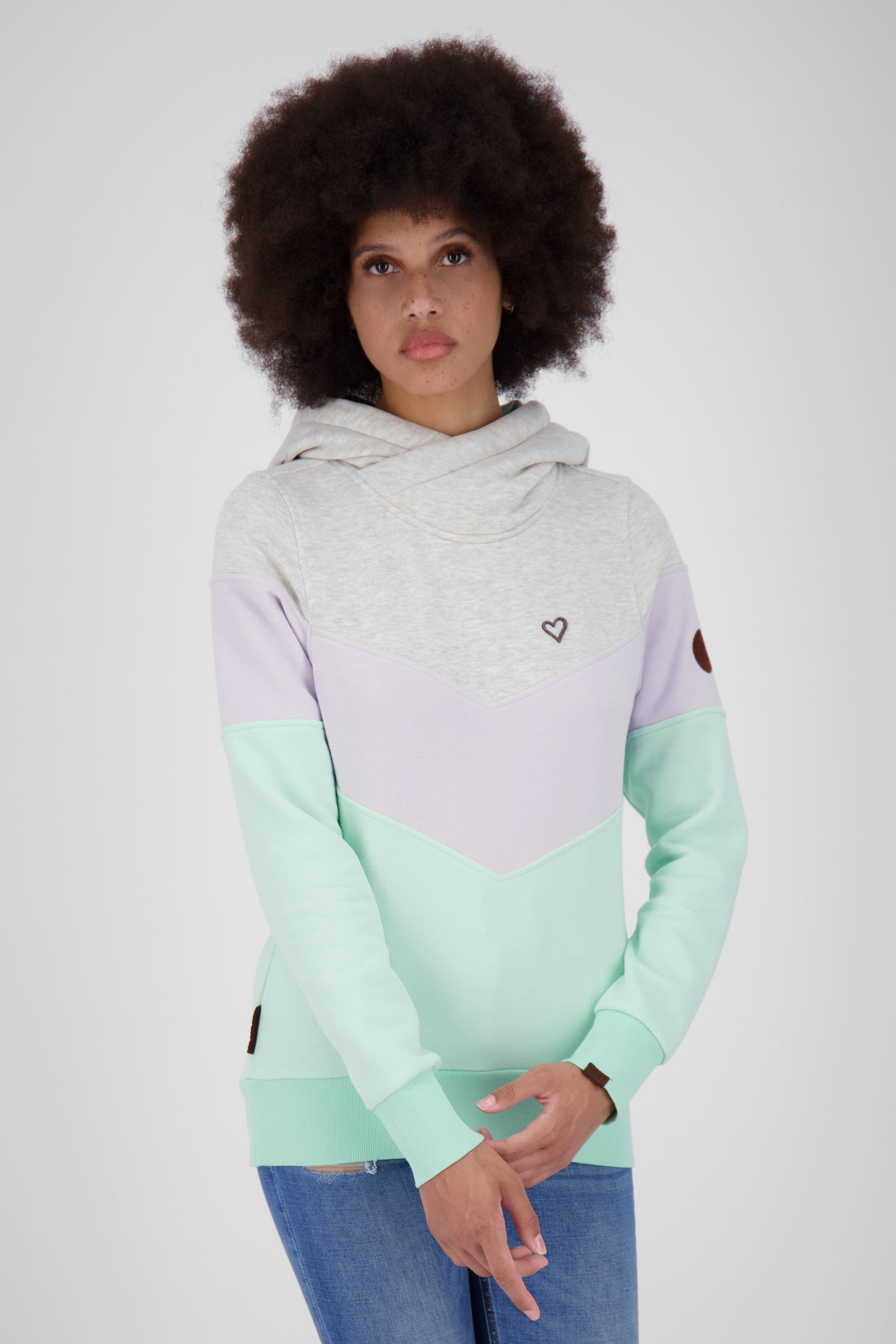 StanaAK A Hoodie Damen mit Colorblock Hellgrün