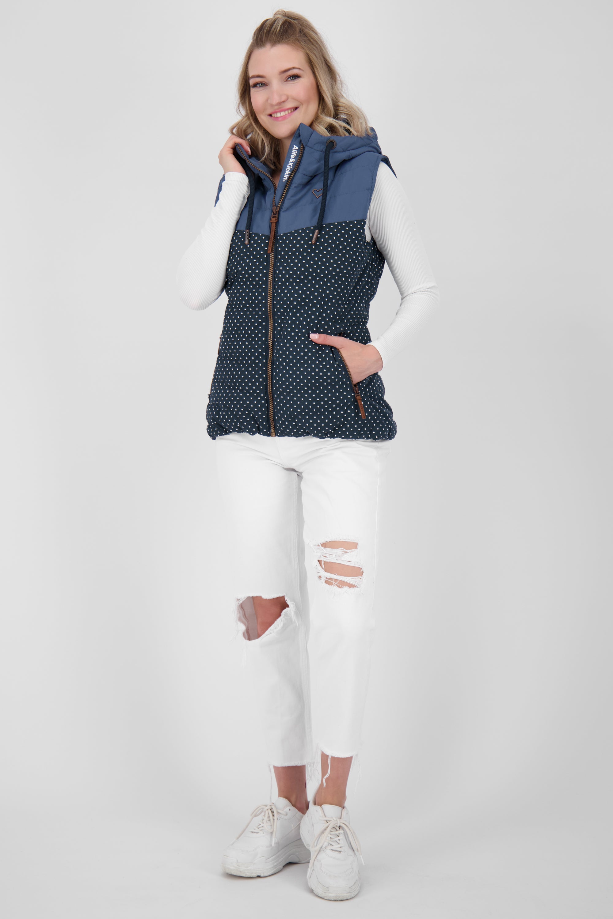 CherryAK B Steppweste Damen Dunkelblau