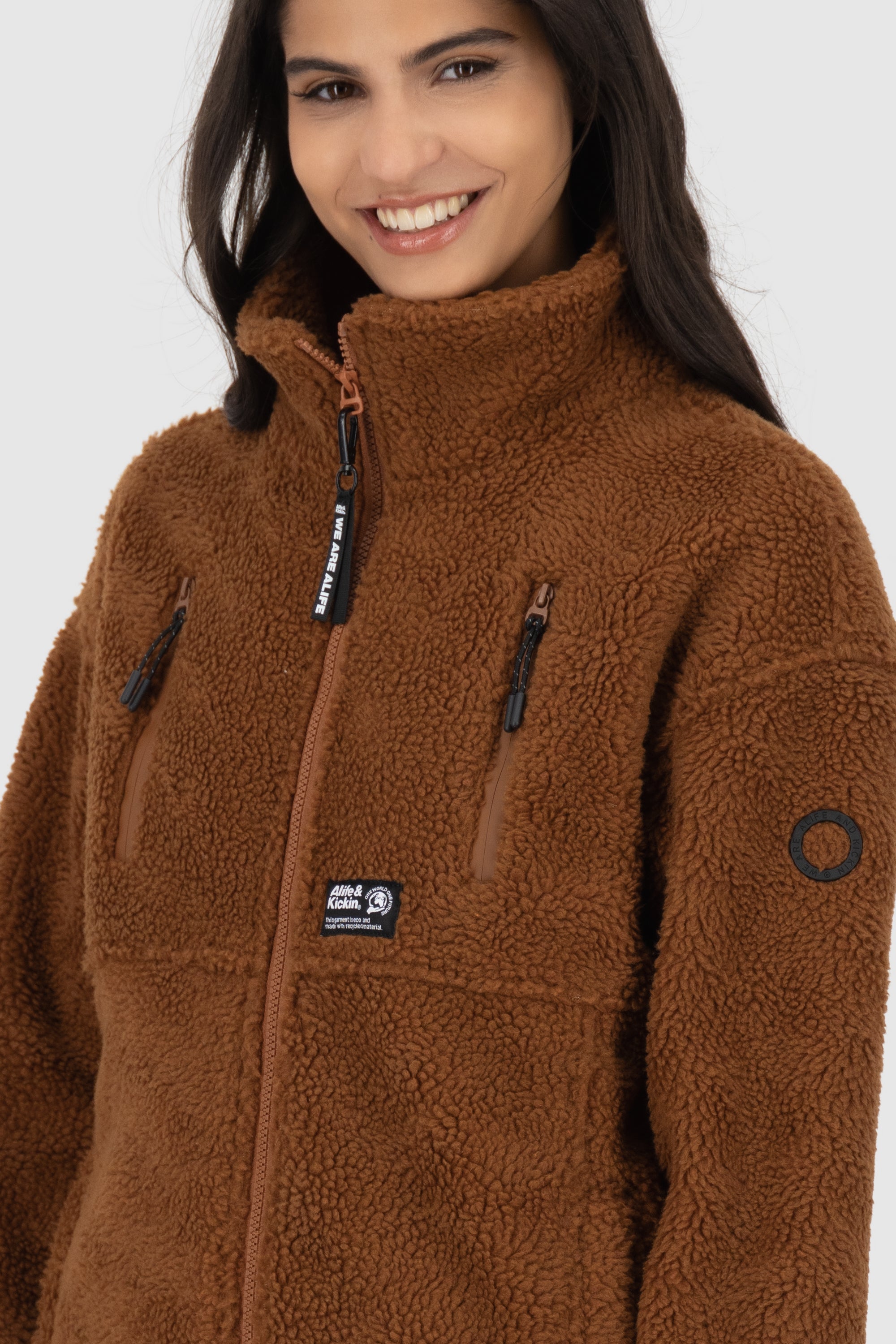 KaluaAK G Teddy Sweat Jacket Braun