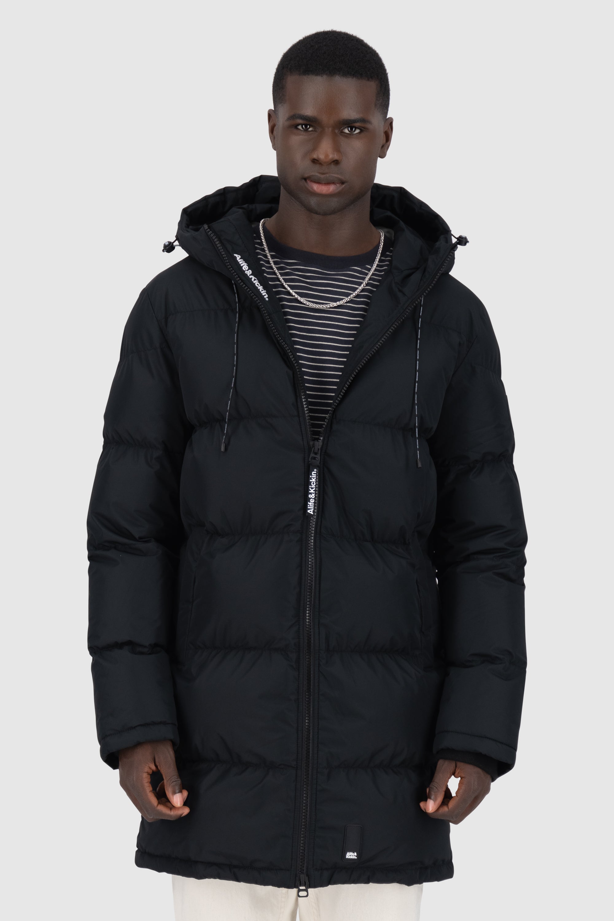 Black puffer parka jacket on sale