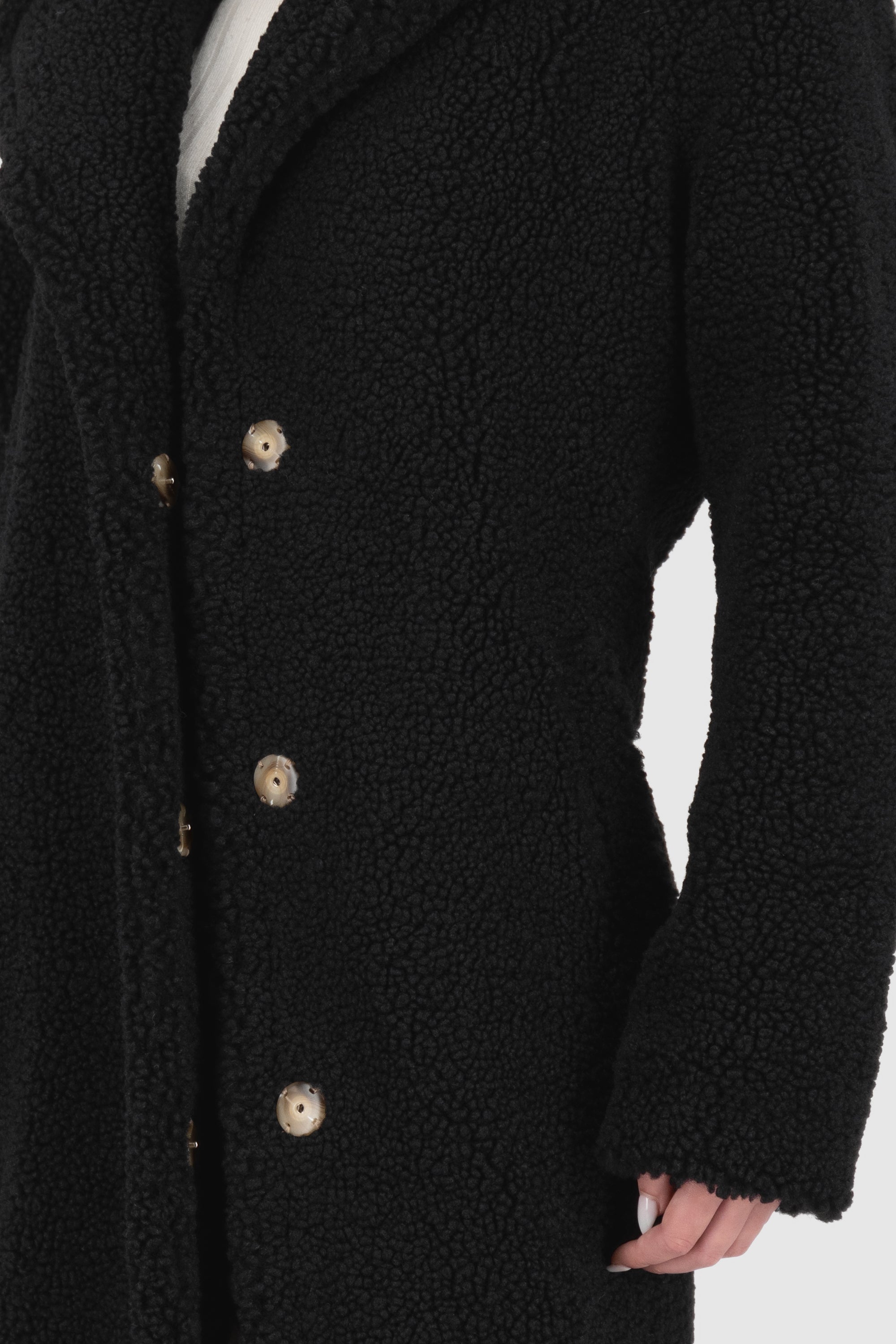 HariAK A Teddy Coat Schwarz