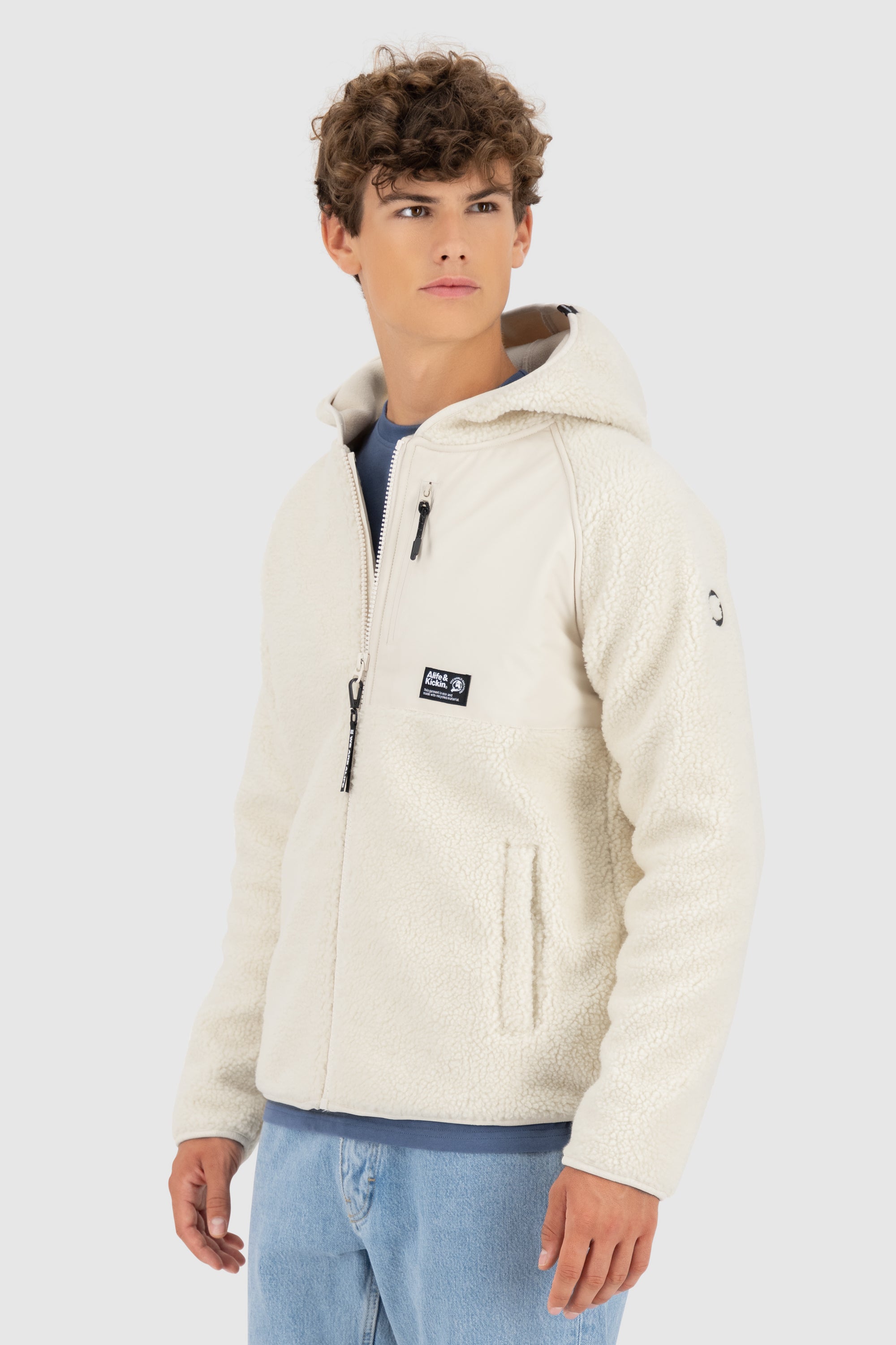 HaraldAK G Teddy Hooded Sweat Jacket Beige