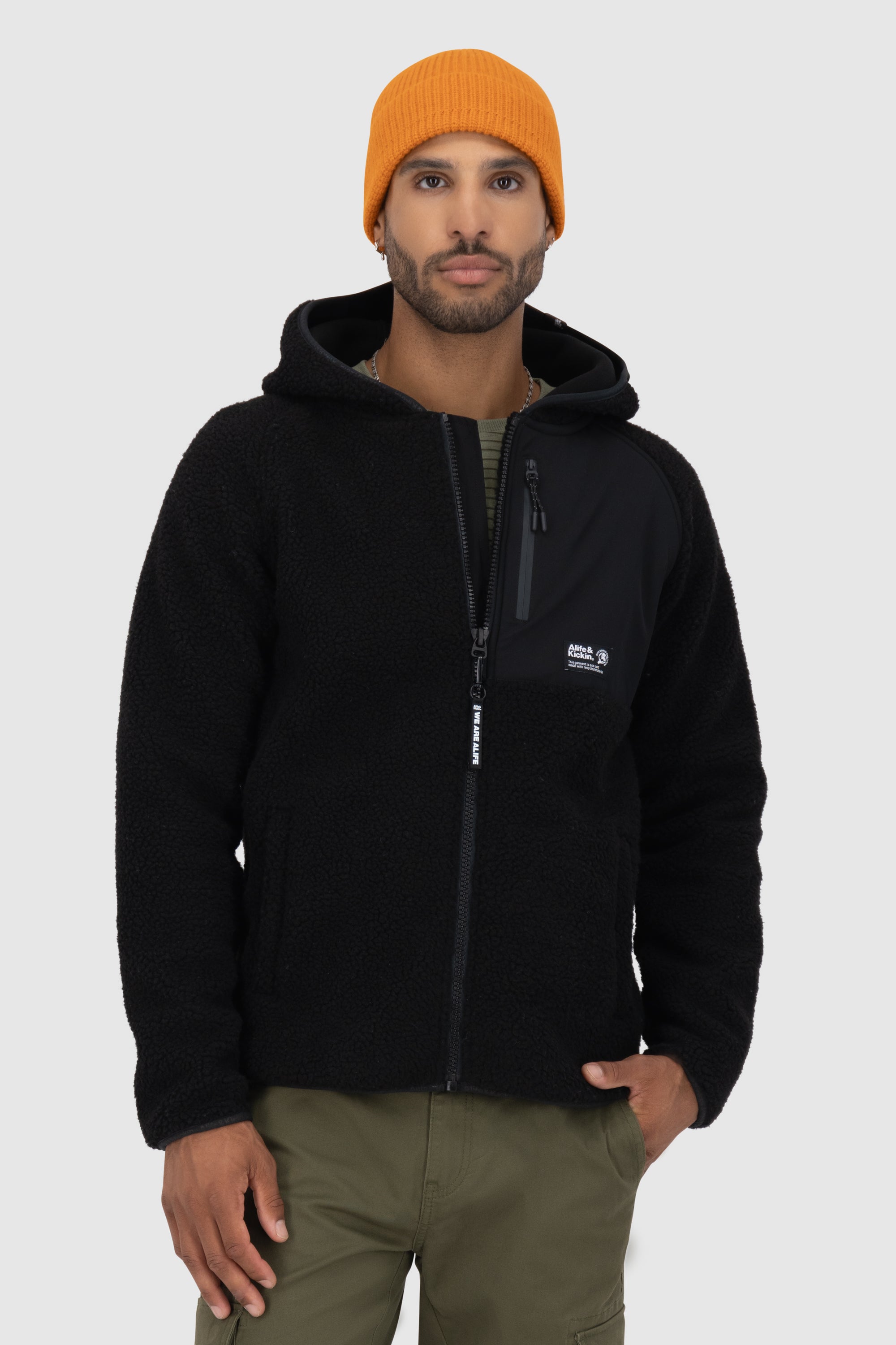 HaraldAK G Teddy Hooded Sweat Jacket Schwarz S