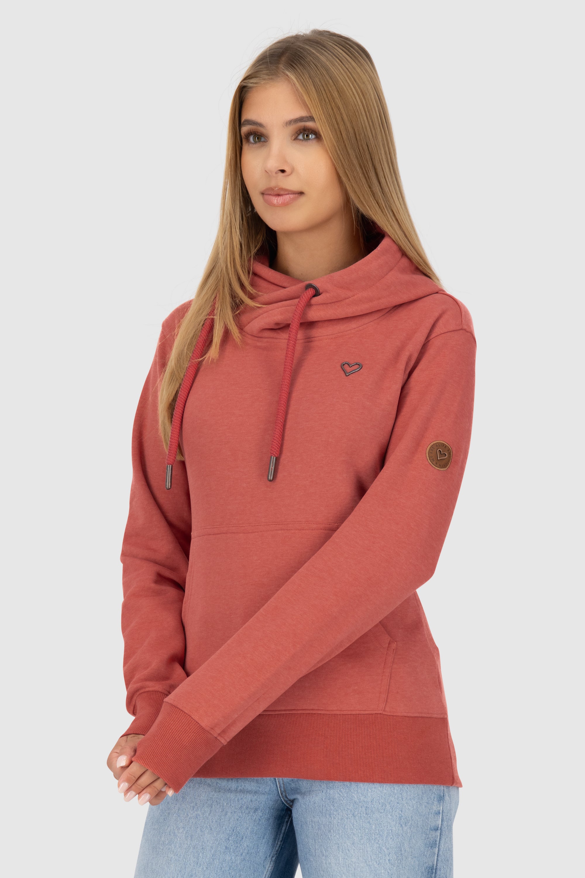 SarahAK A Hoodie Damen mit Kapuze Rot