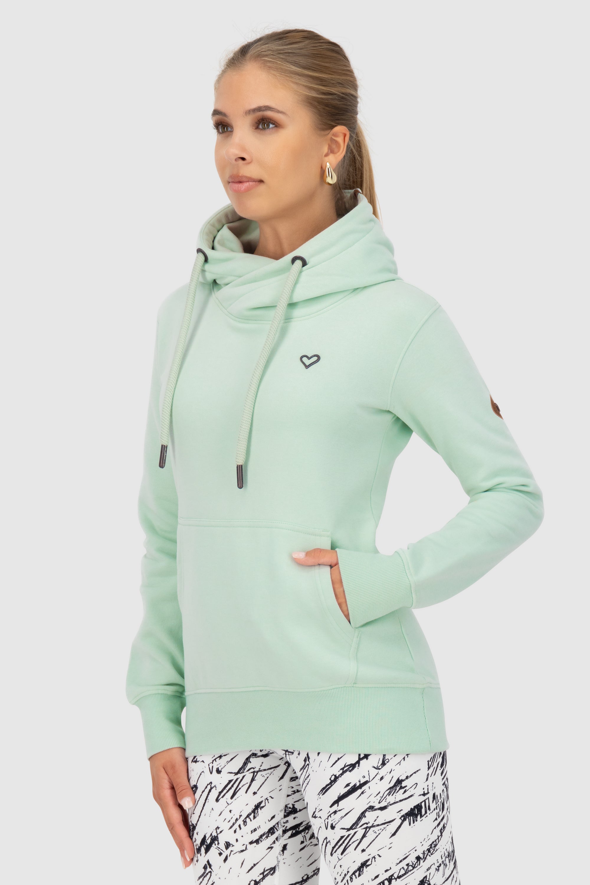 SarahAK A Hoodie Damen mit Kapuze Hellgrün