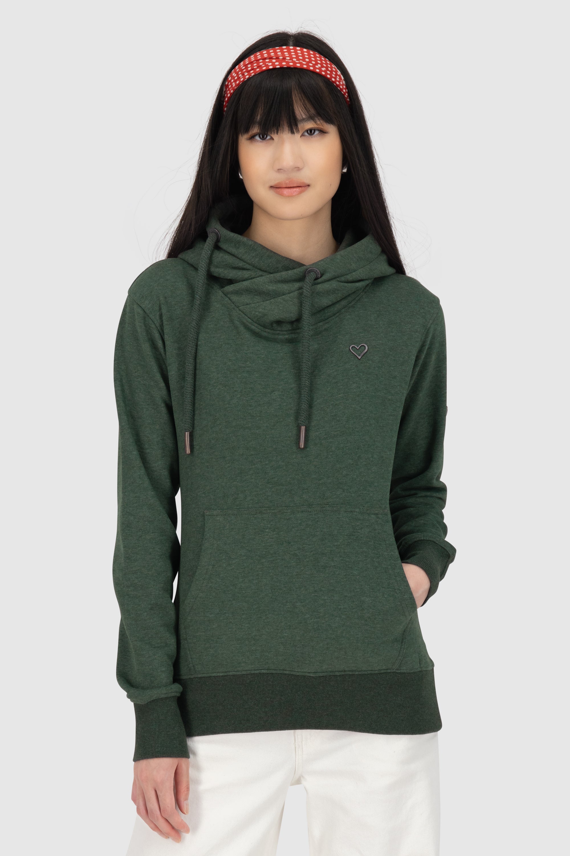 SarahAK A Hoodie Damen mit Kapuze Dunkelgrün