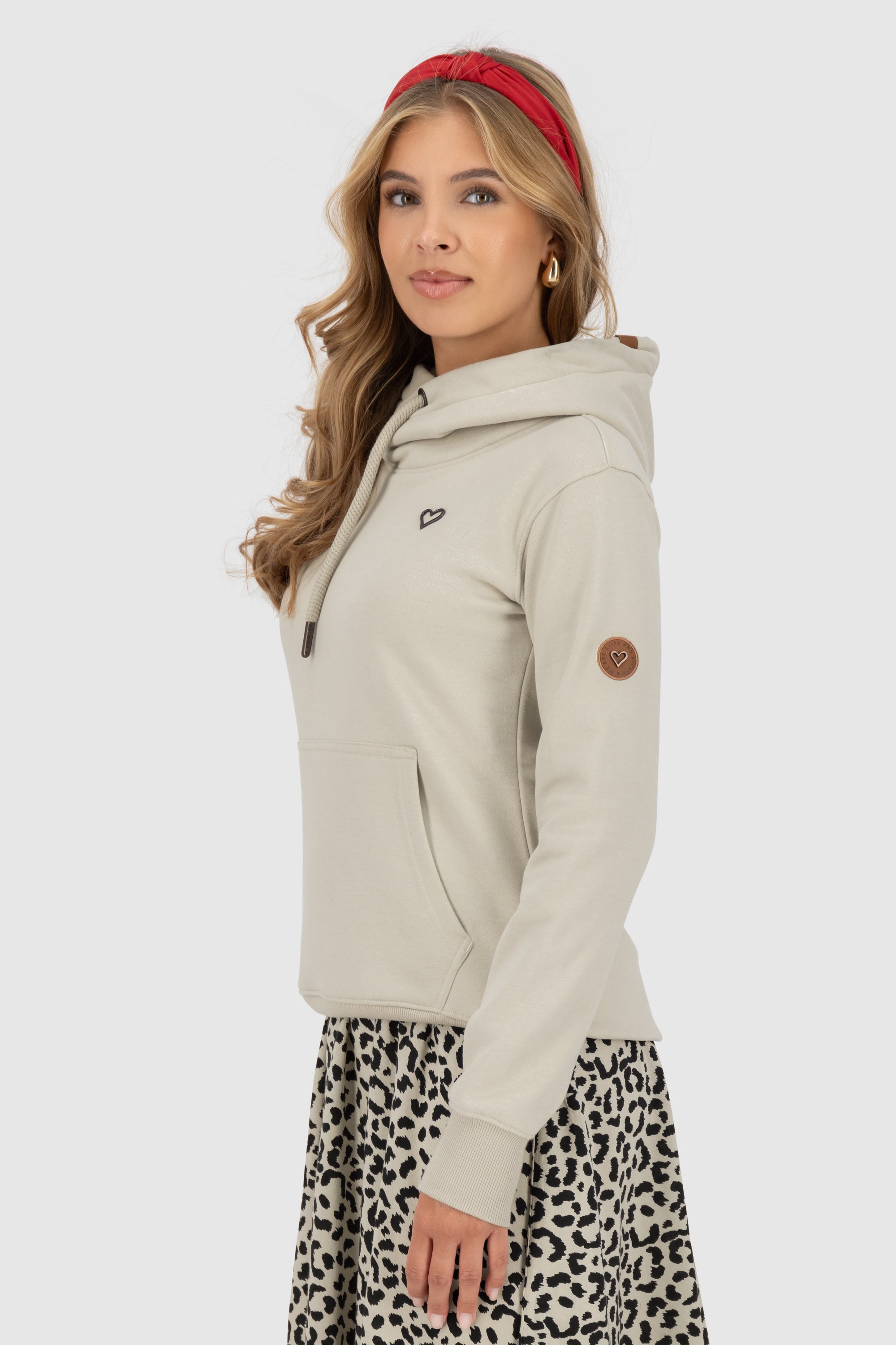 SarahAK A Hoodie Damen mit Kapuze Beige