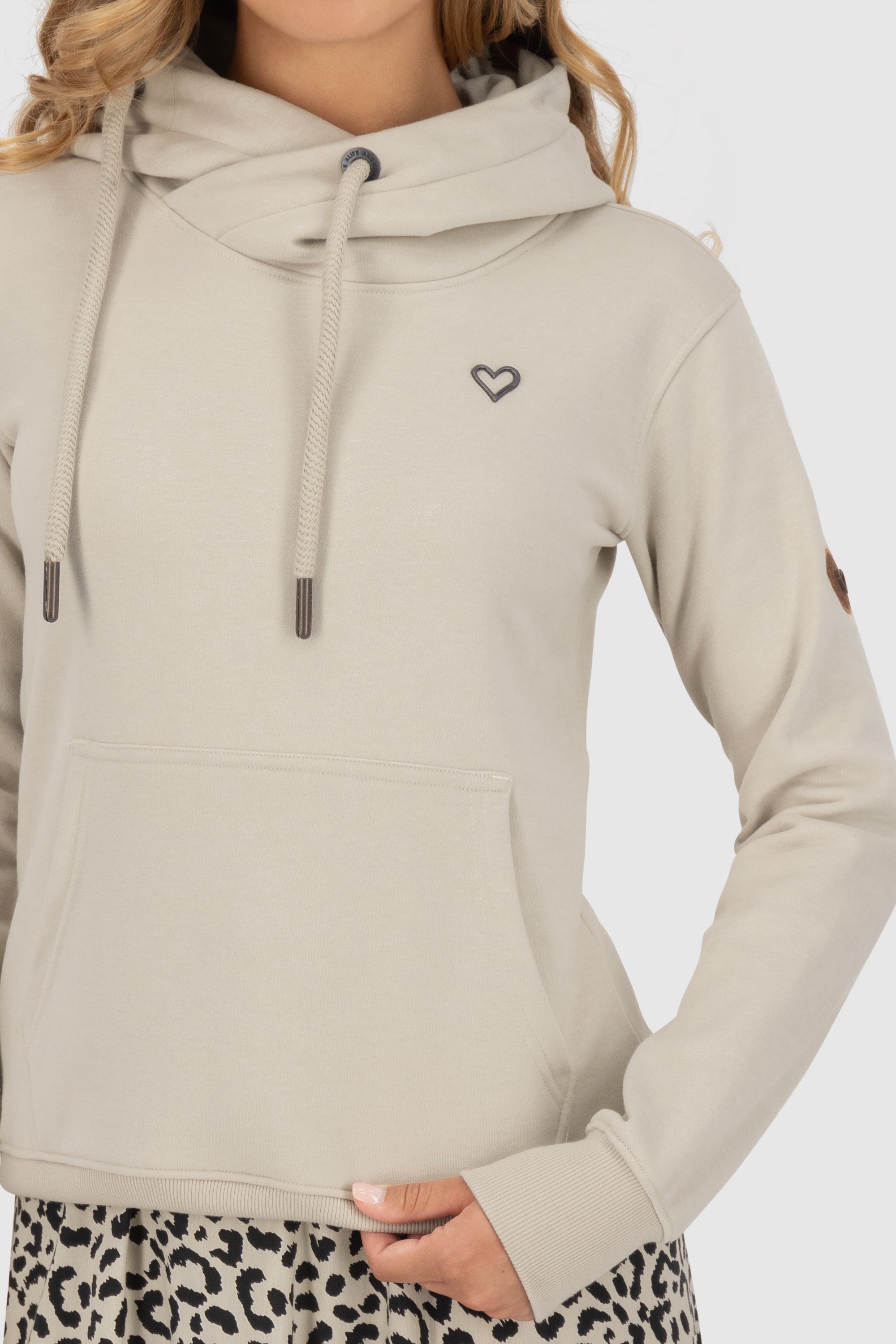 SarahAK A Hoodie Damen mit Kapuze Beige