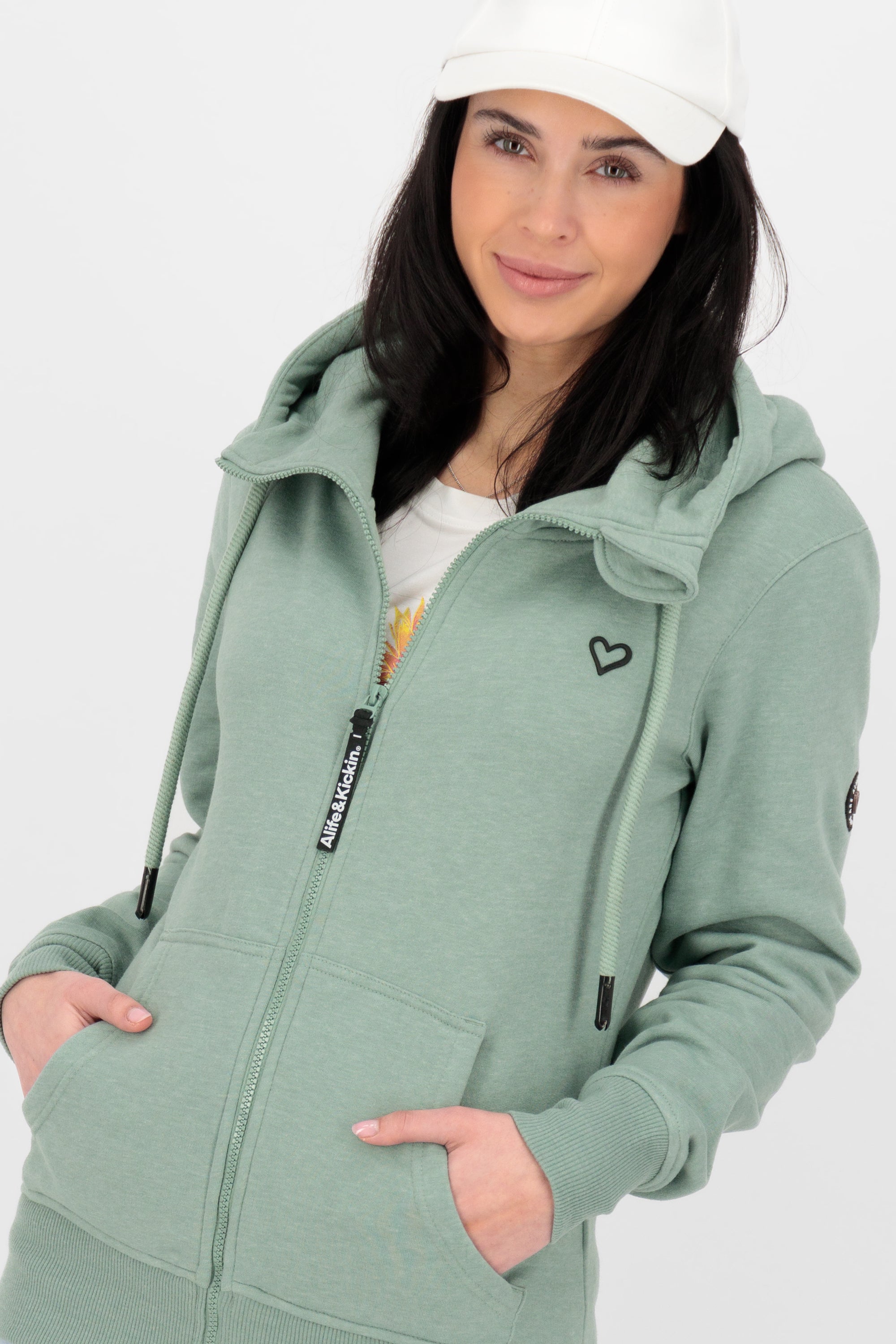 YasminAK A Hooded Sweat Jacket  Dunkelgrün