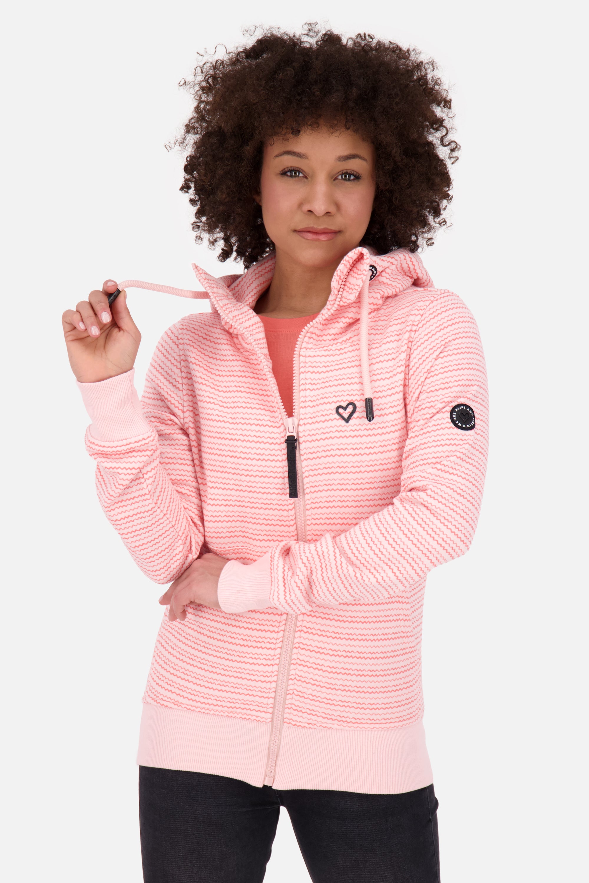 YasminAK B Sweatjacke Damen mit Muster Rosa