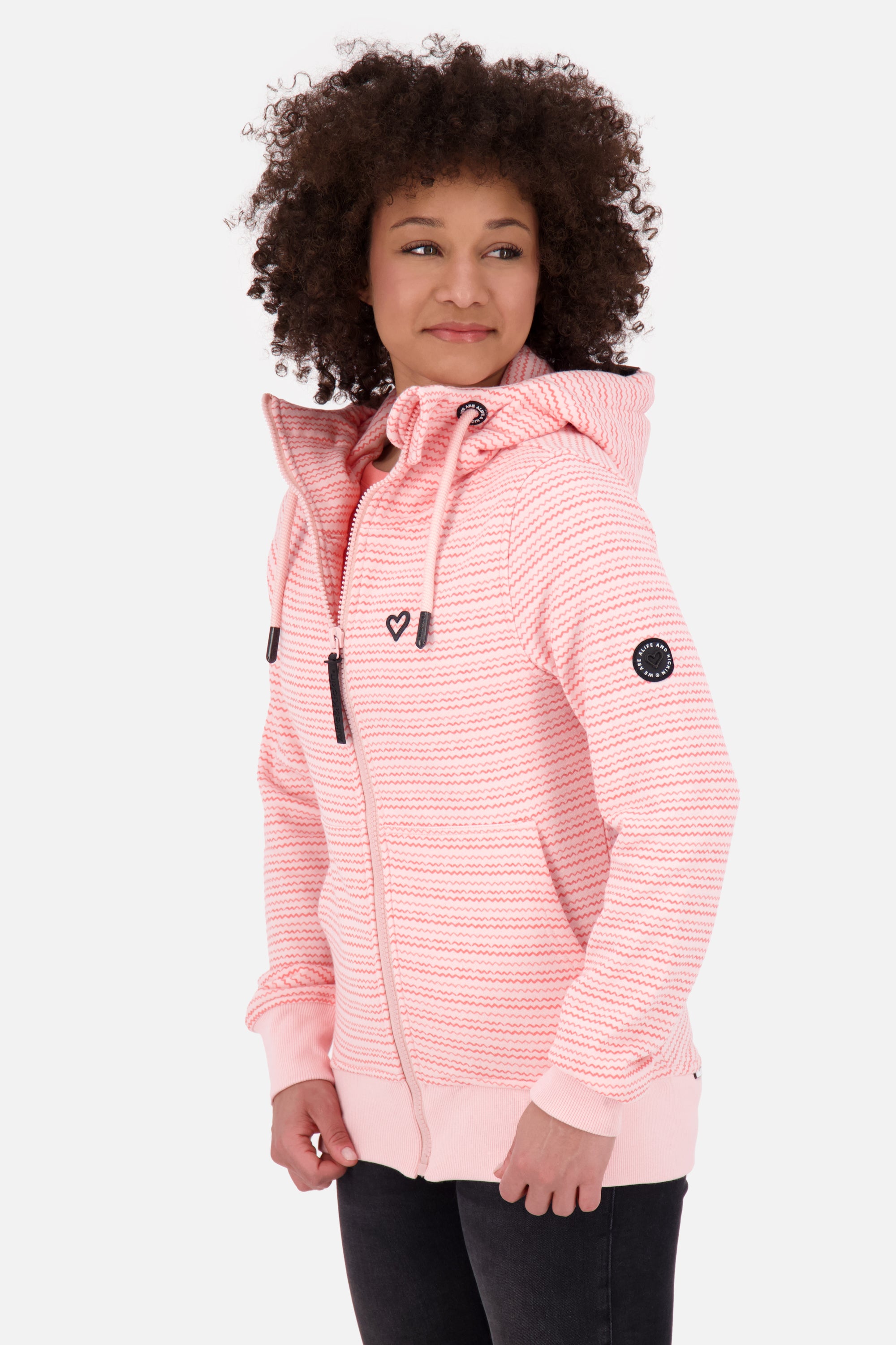 YasminAK B Sweatjacke Damen mit Muster Rosa