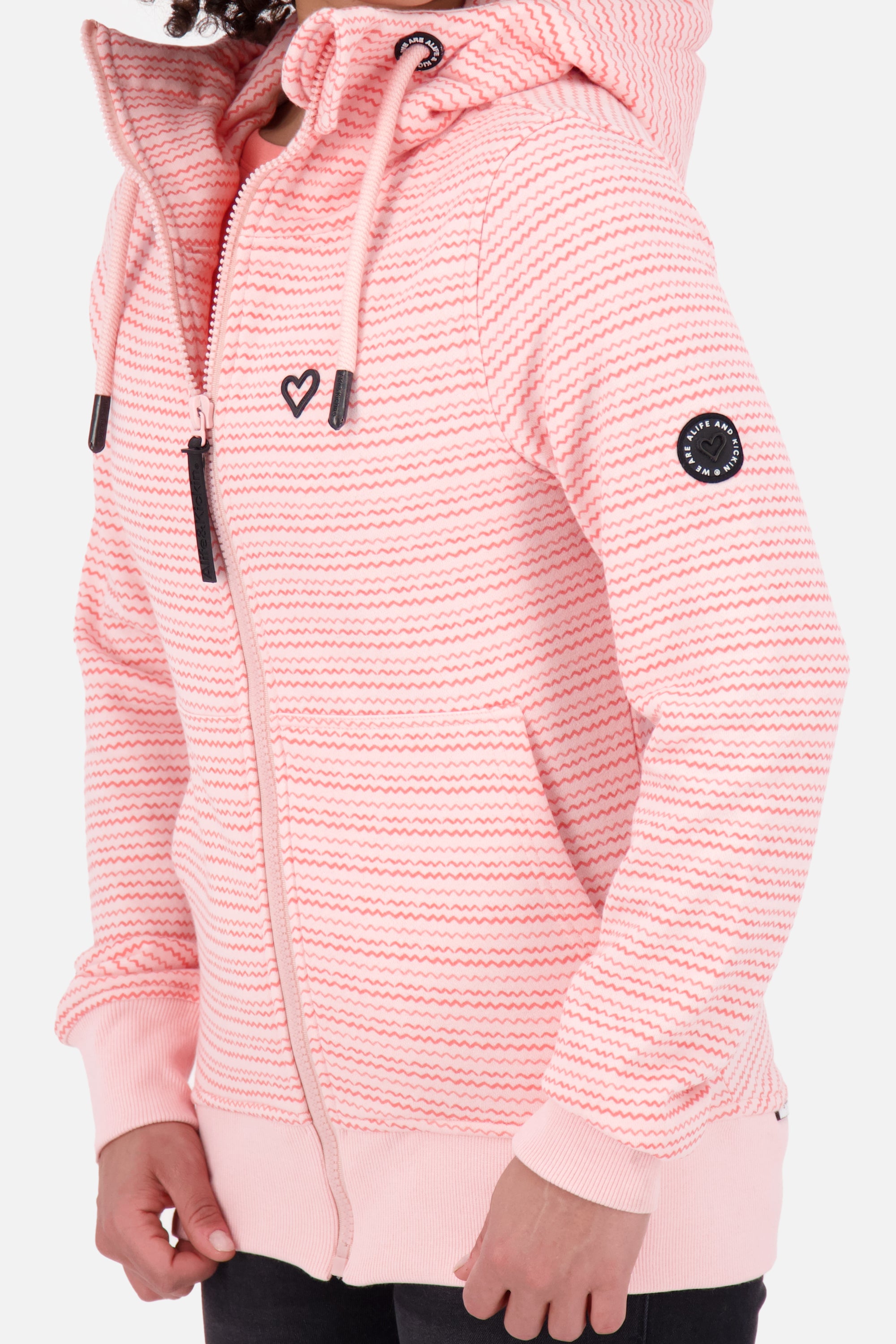 YasminAK B Sweatjacke Damen mit Muster Rosa