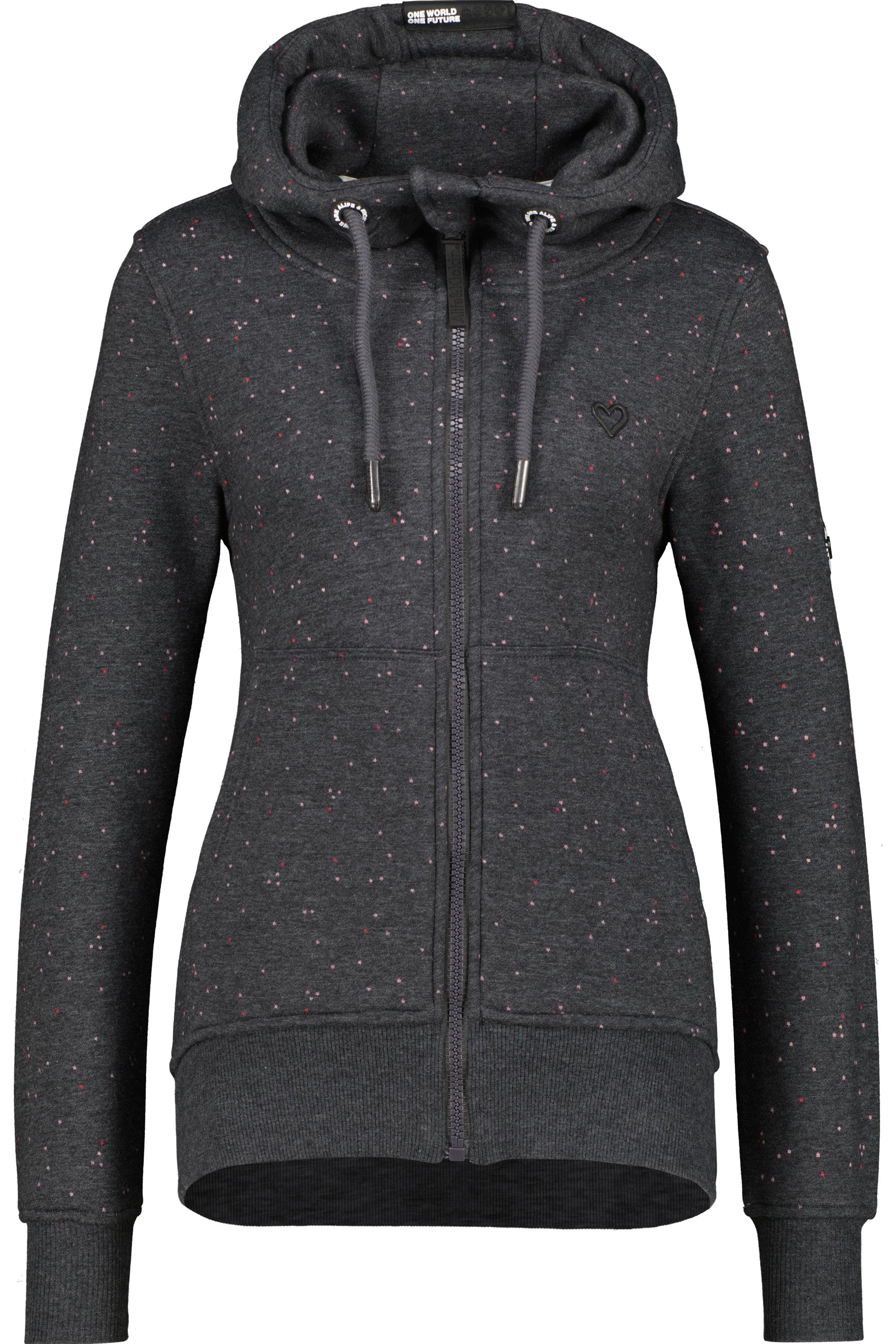 YasminAK B Sweatjacke Damen mit Muster Schwarz