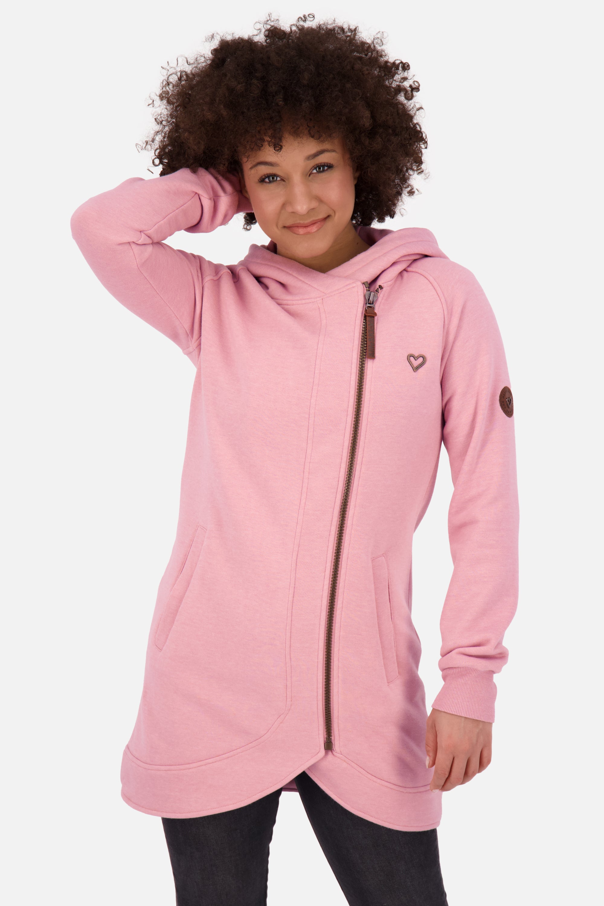 MaryAK lange Sweatjacke Damen Rosa