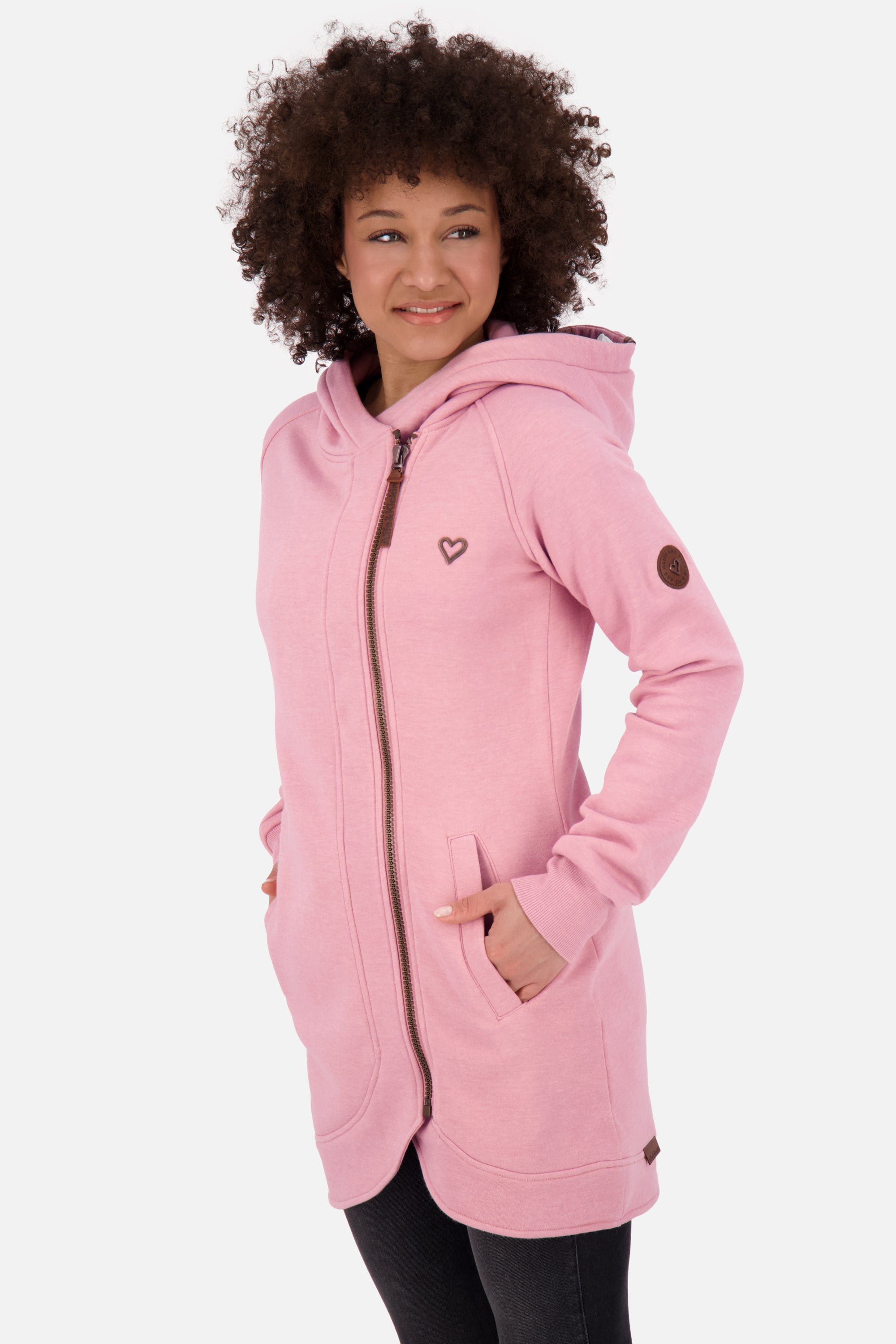 MaryAK lange Sweatjacke Damen Rosa