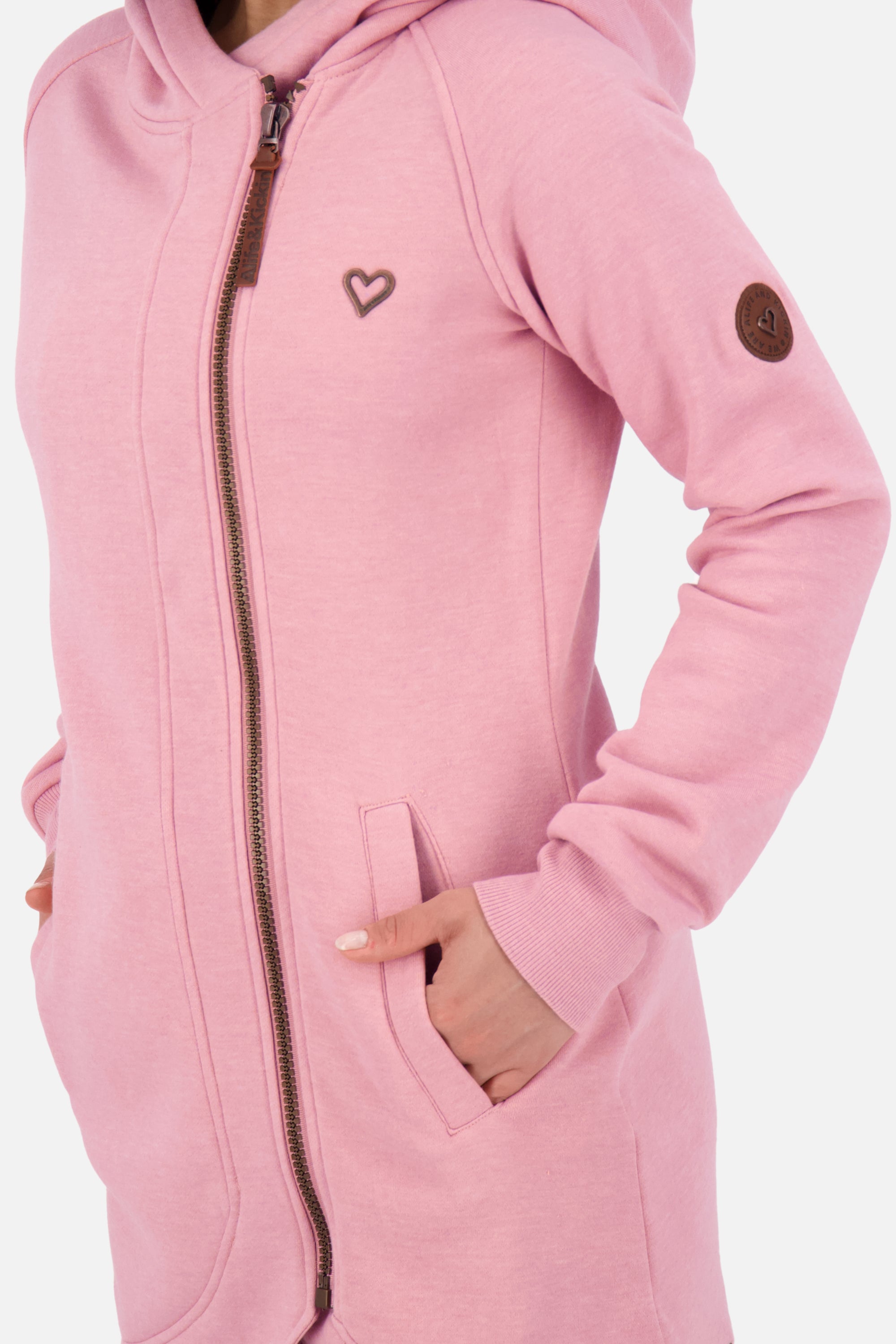 MaryAK lange Sweatjacke Damen Rosa