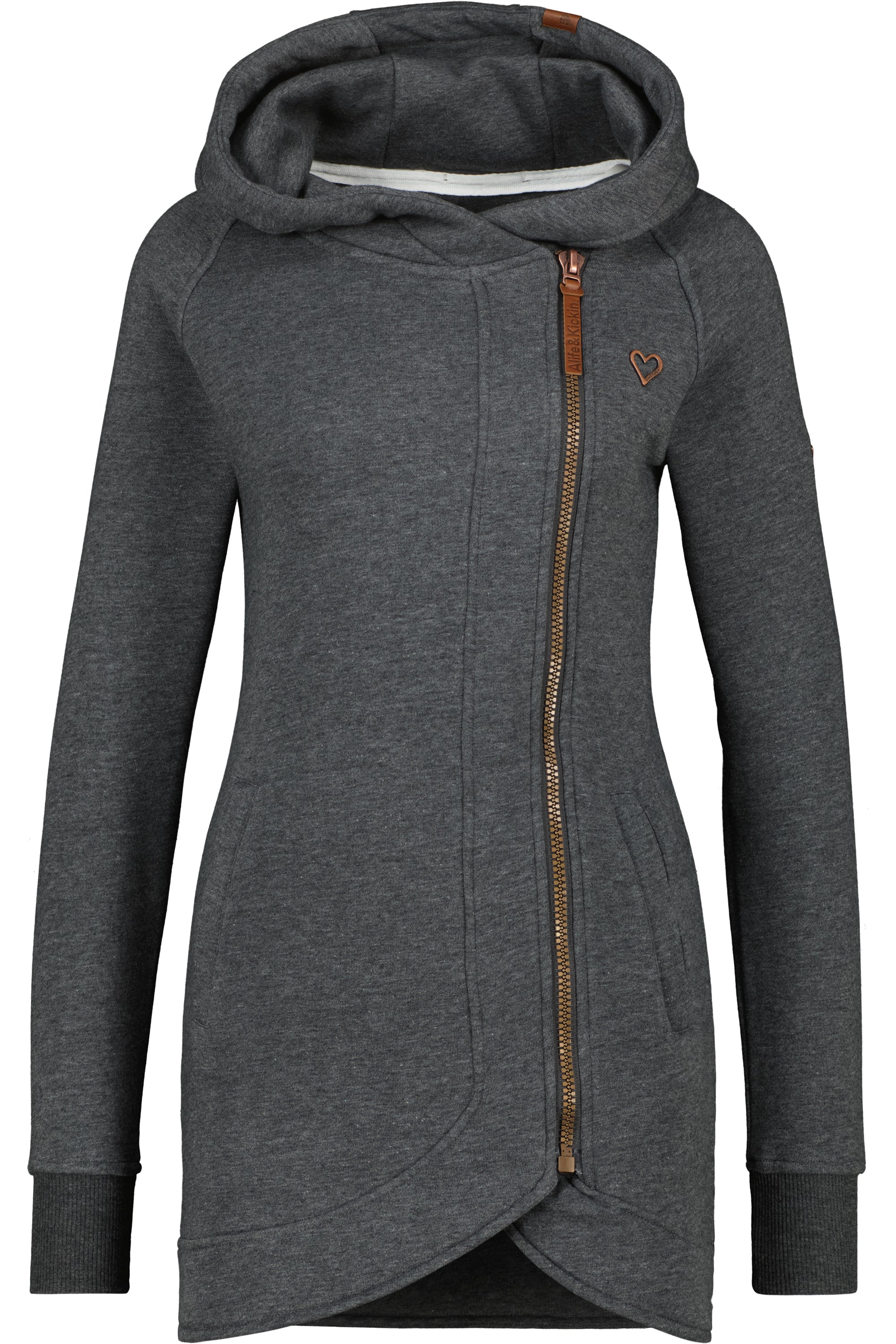 Komfortable Damen-Sweatjacke mit Kapuze MaryAK A Schwarz