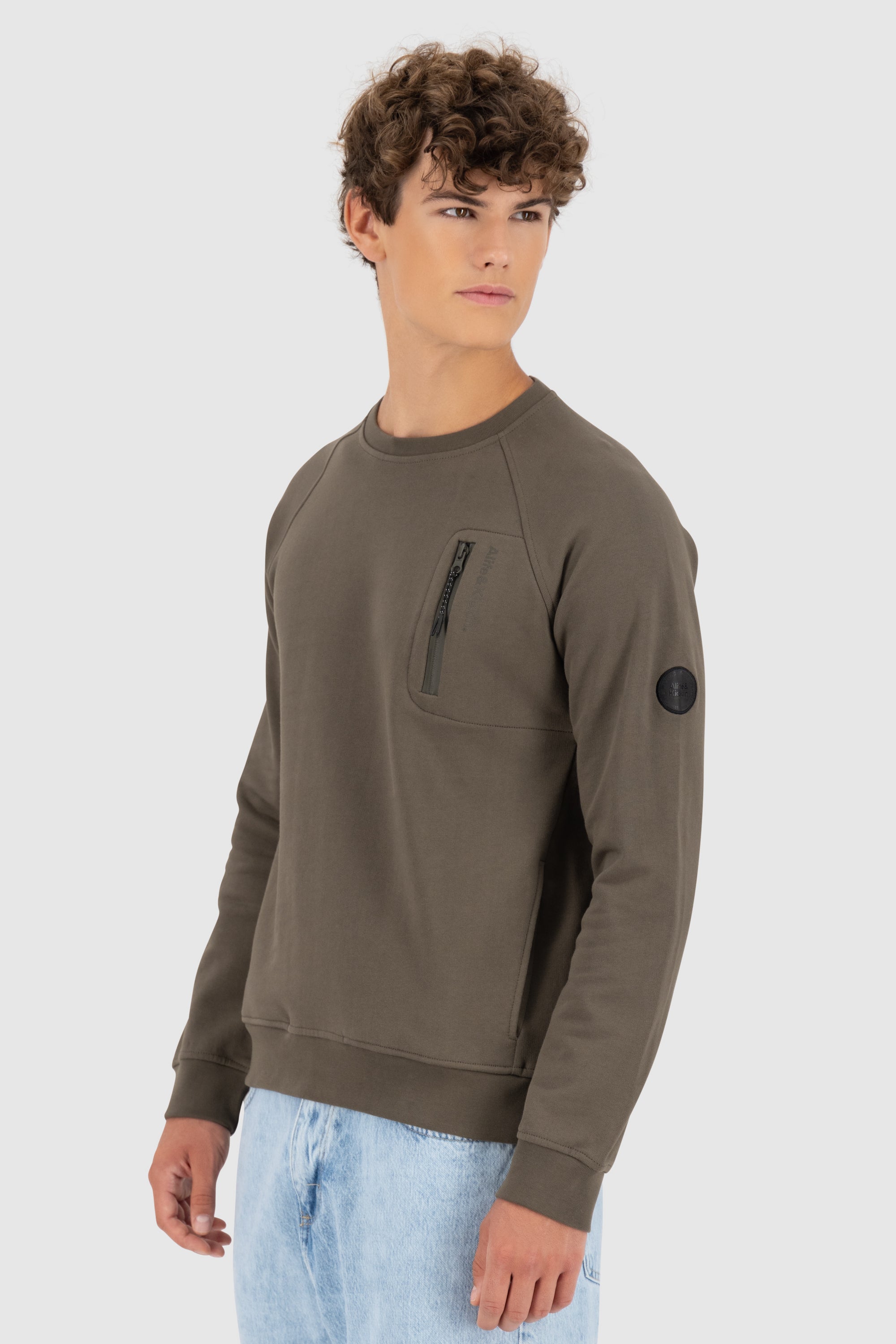 FabioAK A French Terry Sweatshirt Dunkelgrün