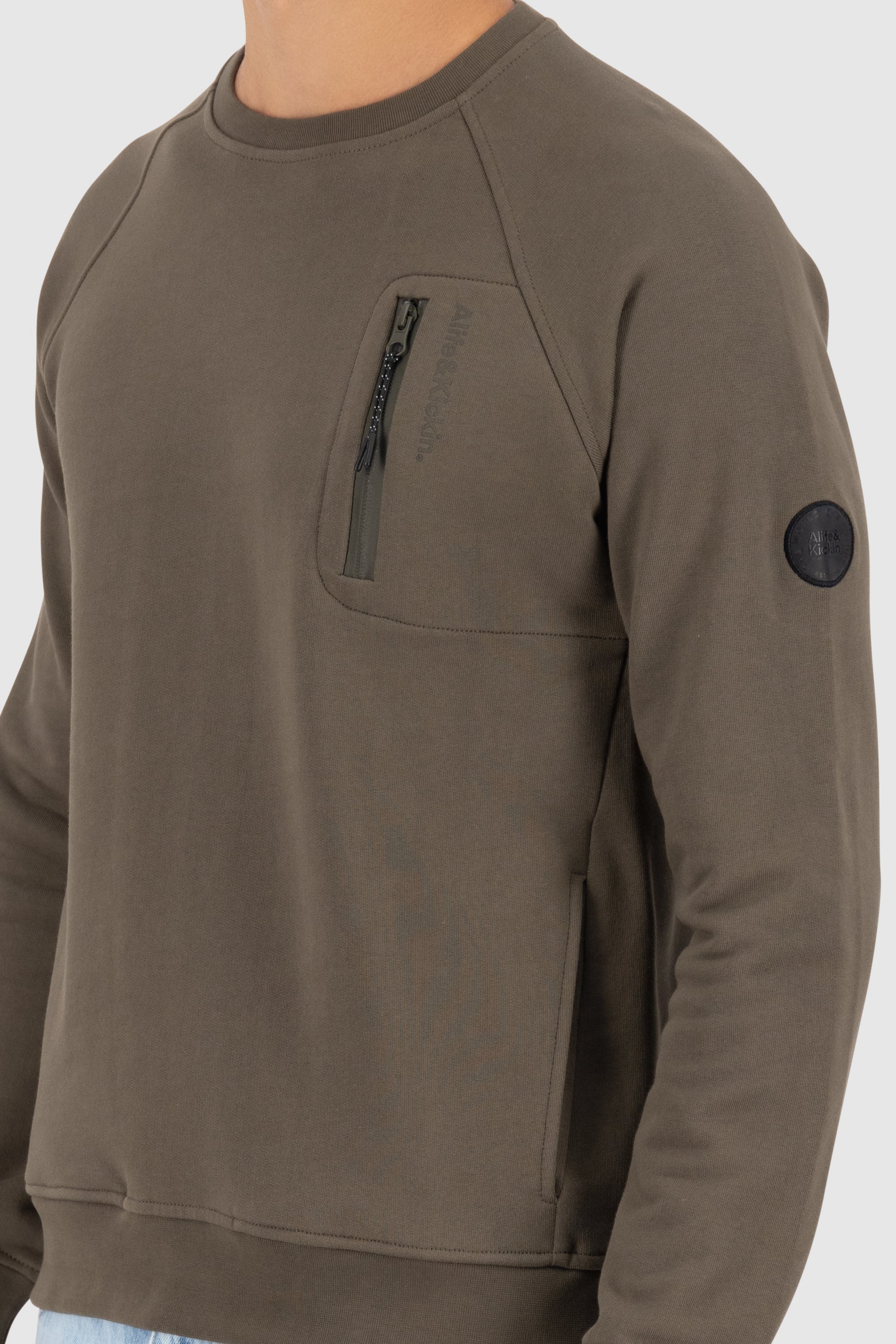 FabioAK A French Terry Sweatshirt Dunkelgrün