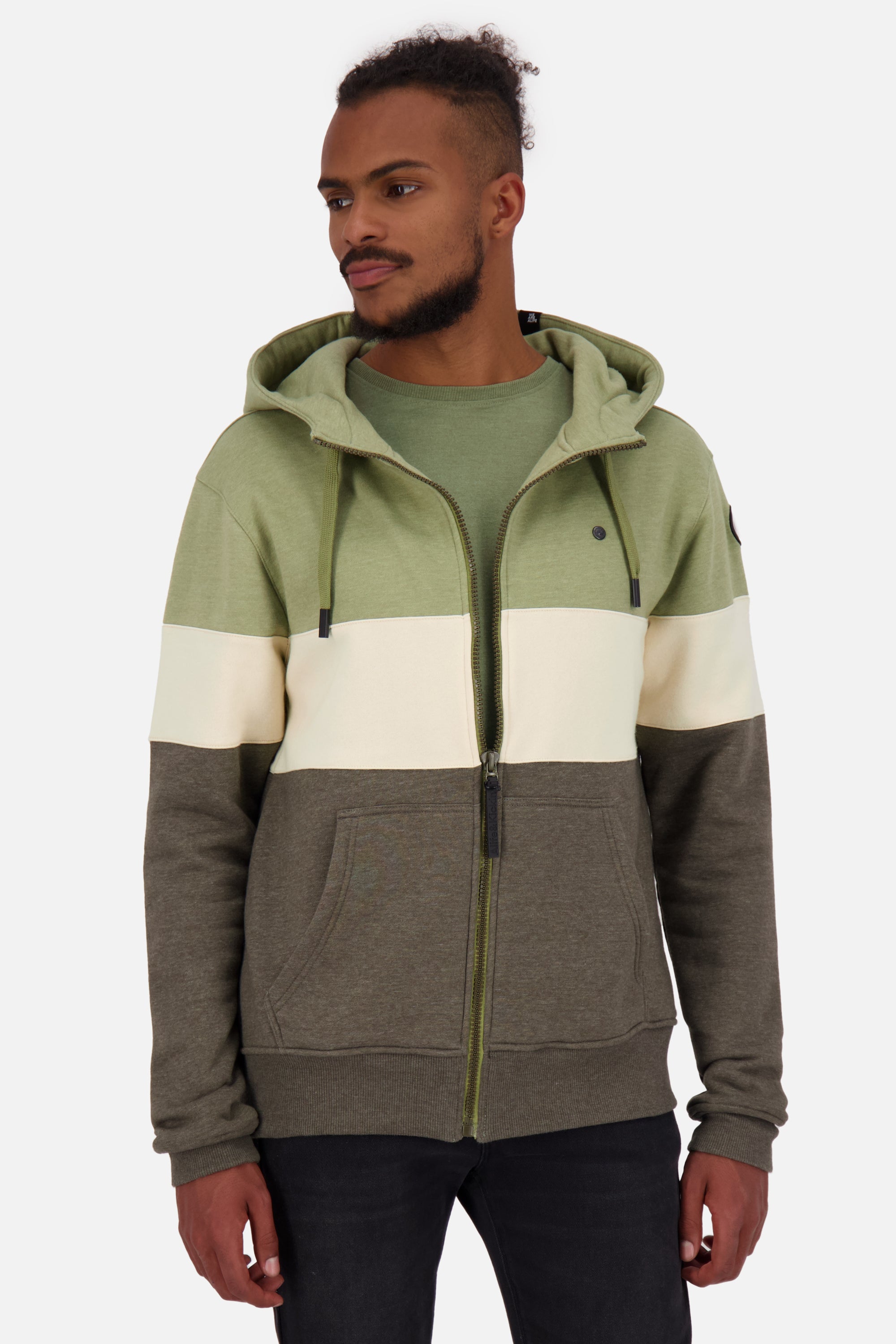 KingsleyAK A Sweatjacke Herren mit Kapuze Grün