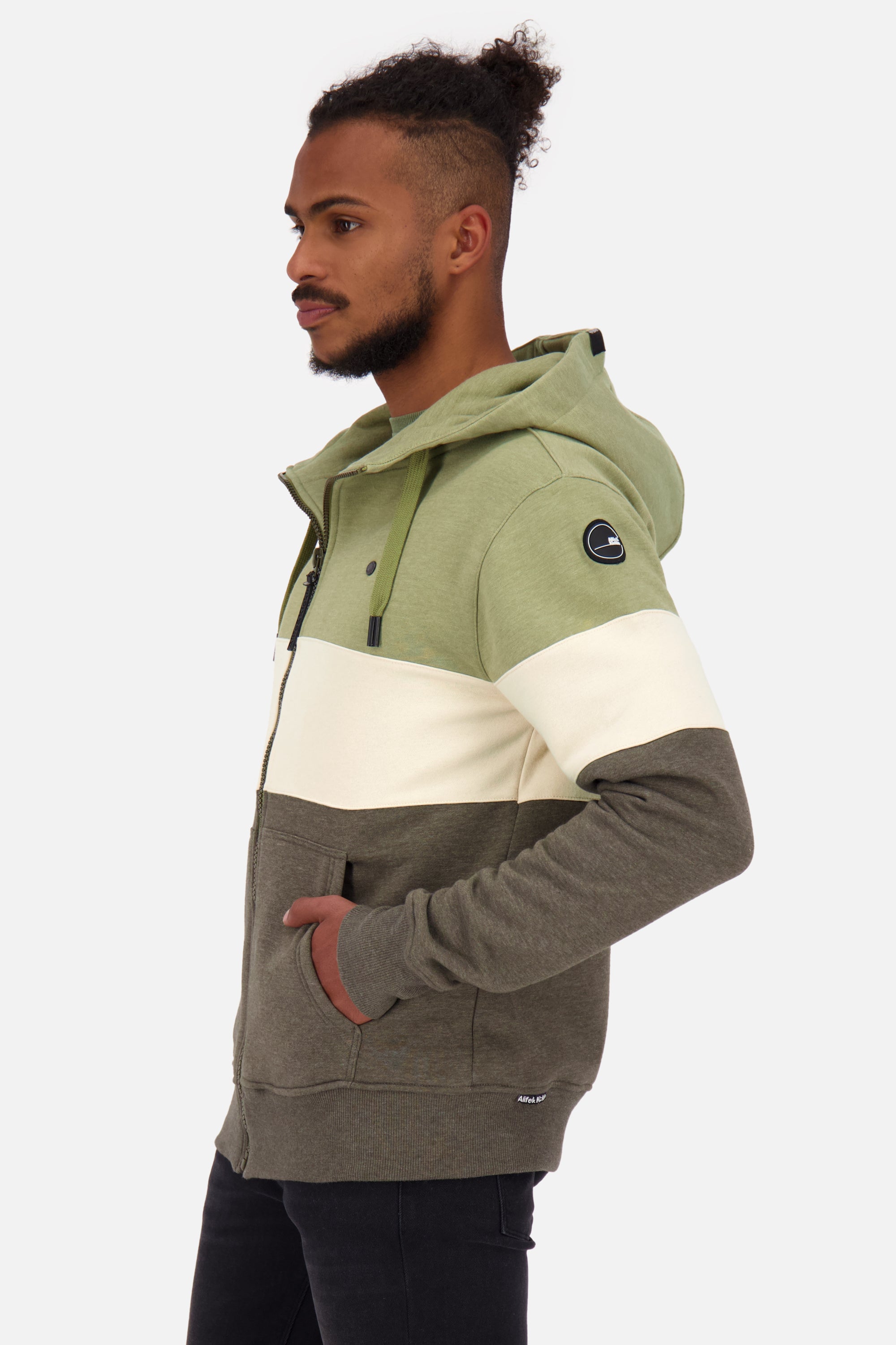 KingsleyAK A Sweatjacke Herren mit Kapuze Grün