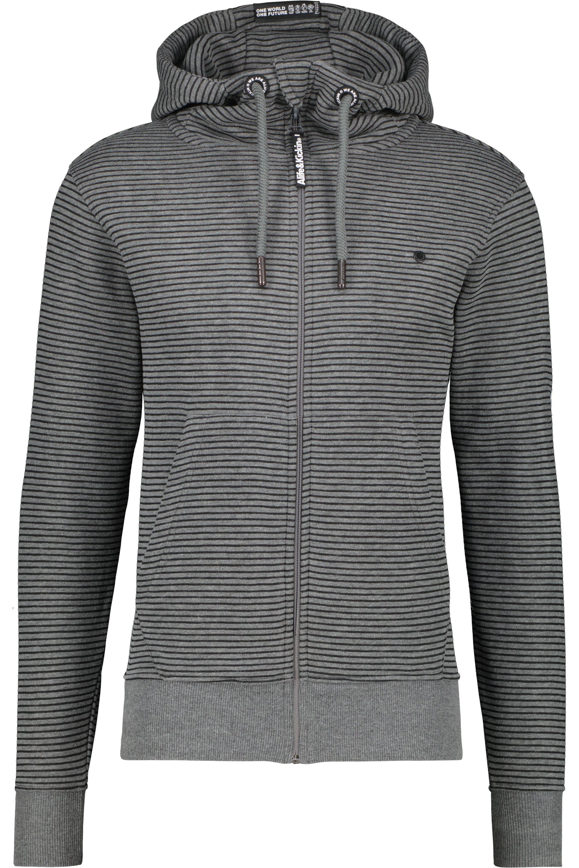 TrasherAk Z Sweatjacke Herren mit Streifen Grau