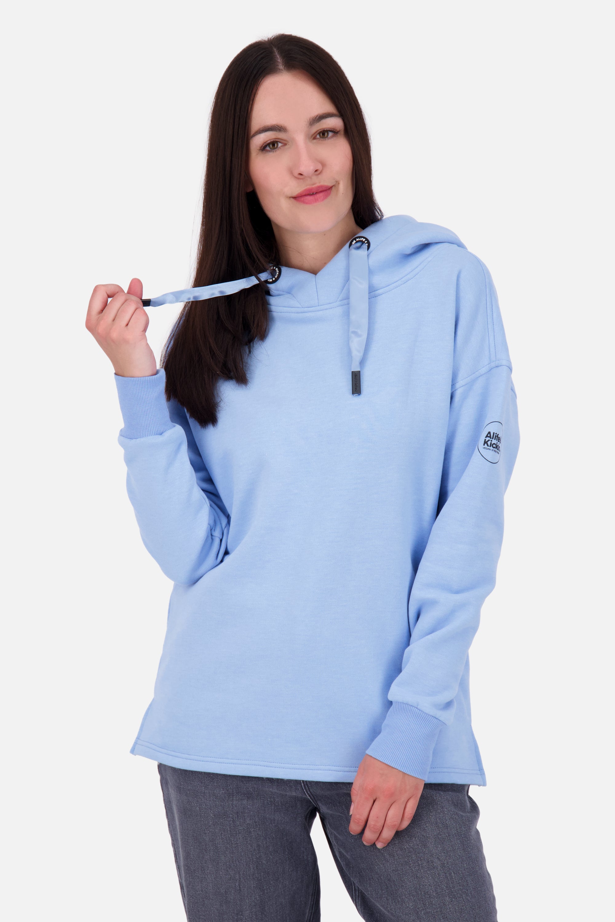 Kapuze Sweatshirt Damen Hellblau Kapuzen-Sweatshirt What Is
