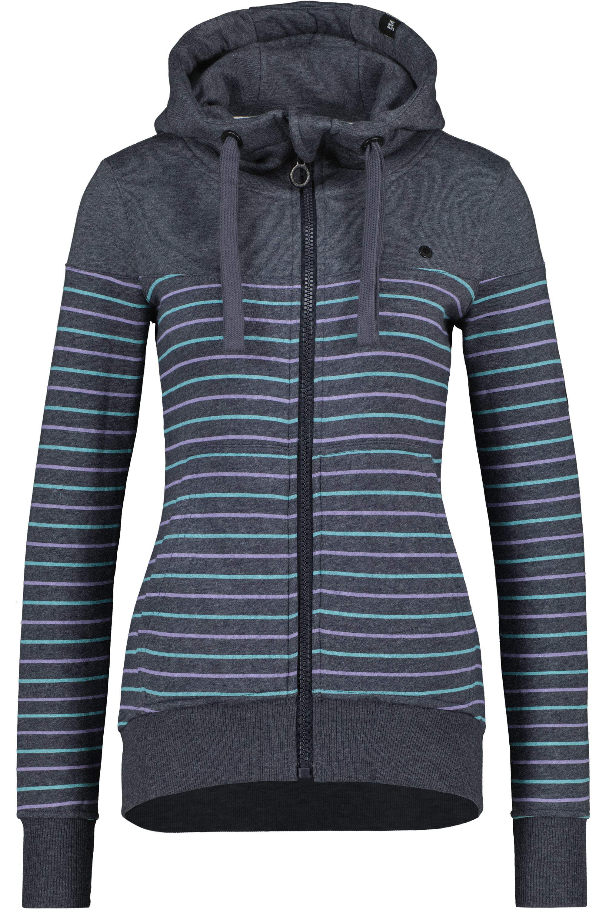 Sweatjacke Damen PalinaAK Z mit Streifendesign Dunkelblau