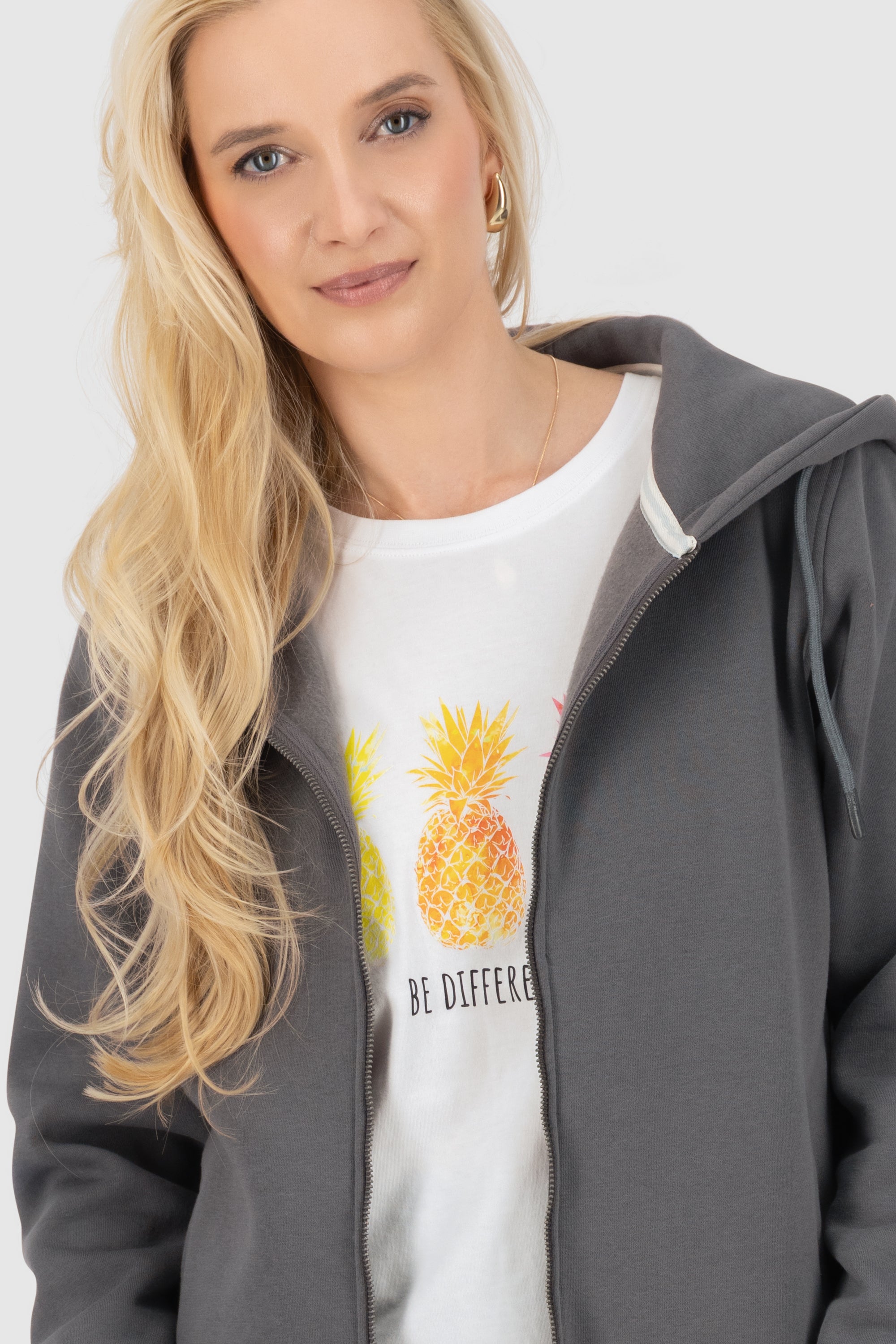 FredaAK A Hooded Sweat Jacket Grau